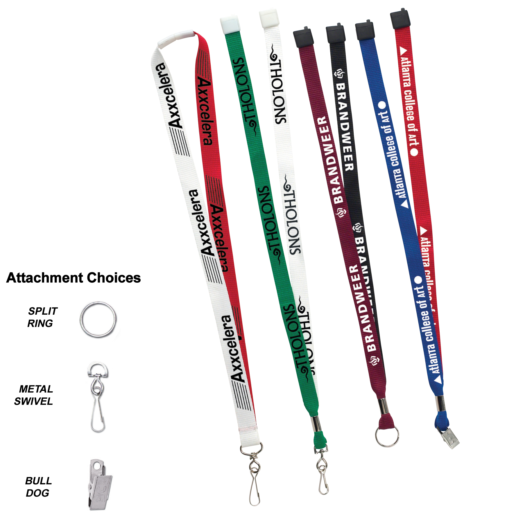 Picture of 5/8", 3/4" or 1" Two Tone MicroWeave Silk Screen Lanyards