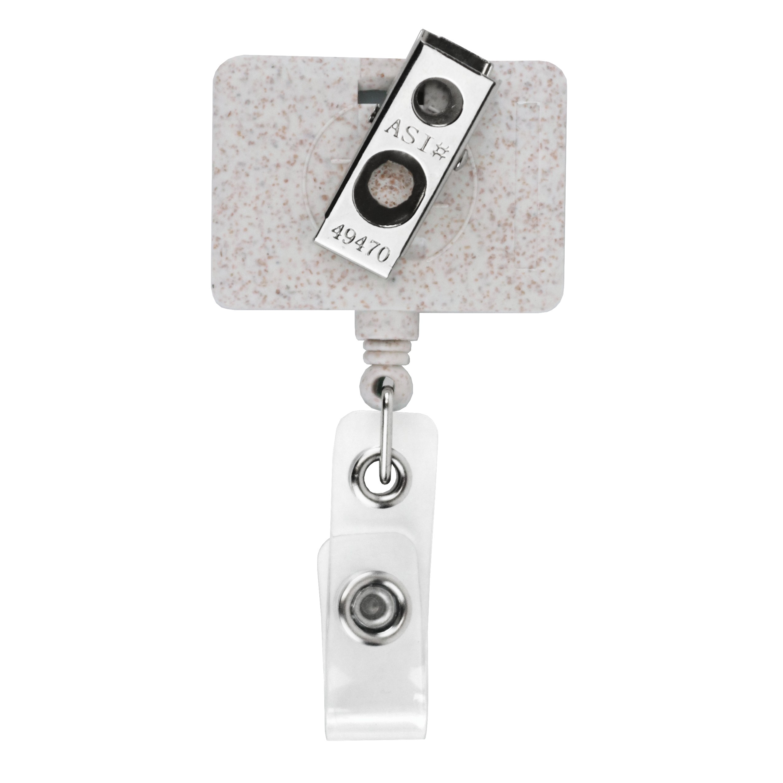 Picture of Wheat Straw JUMBO Rectangle Retractable Badge Reel