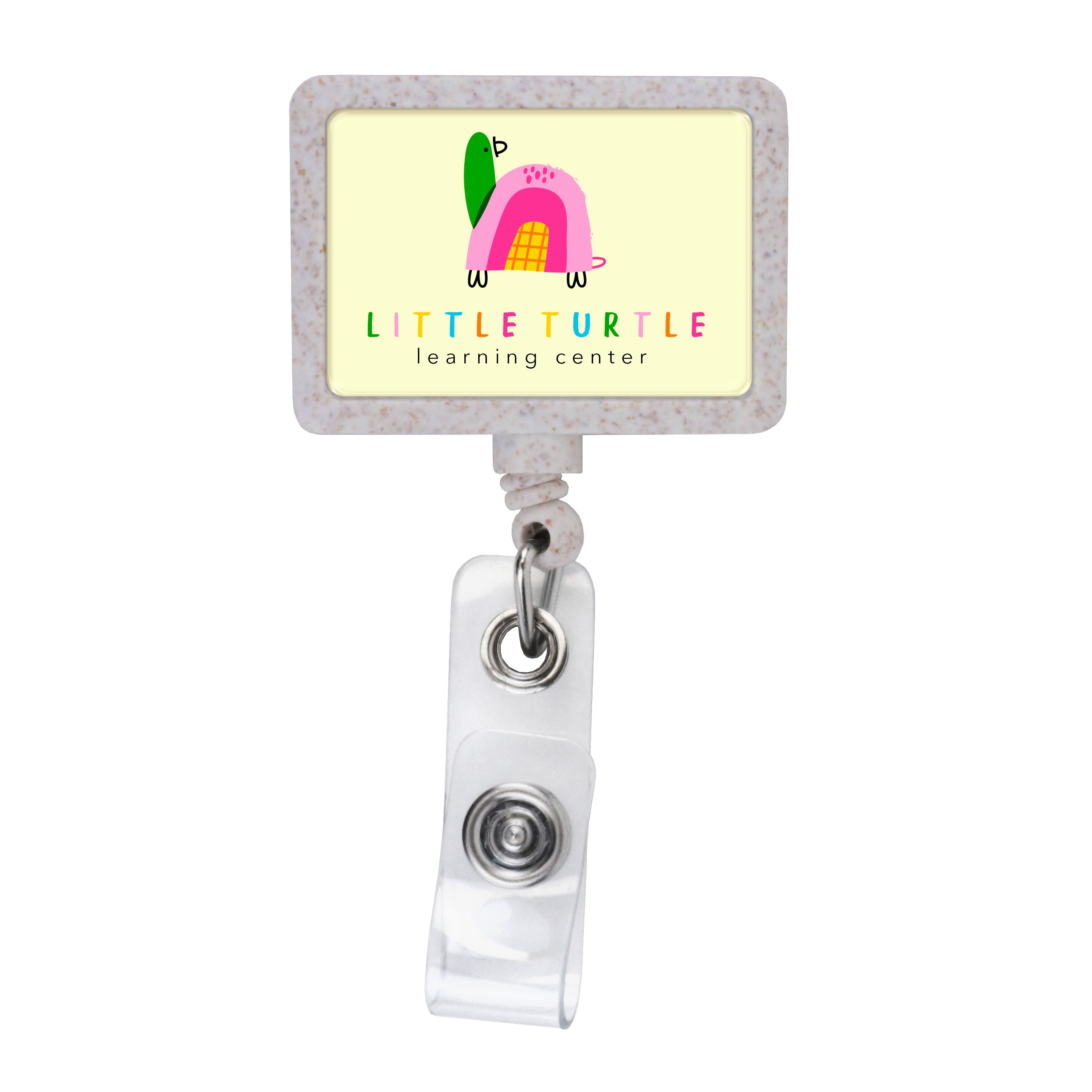 Picture of Wheat Straw JUMBO Rectangle Retractable Badge Reel