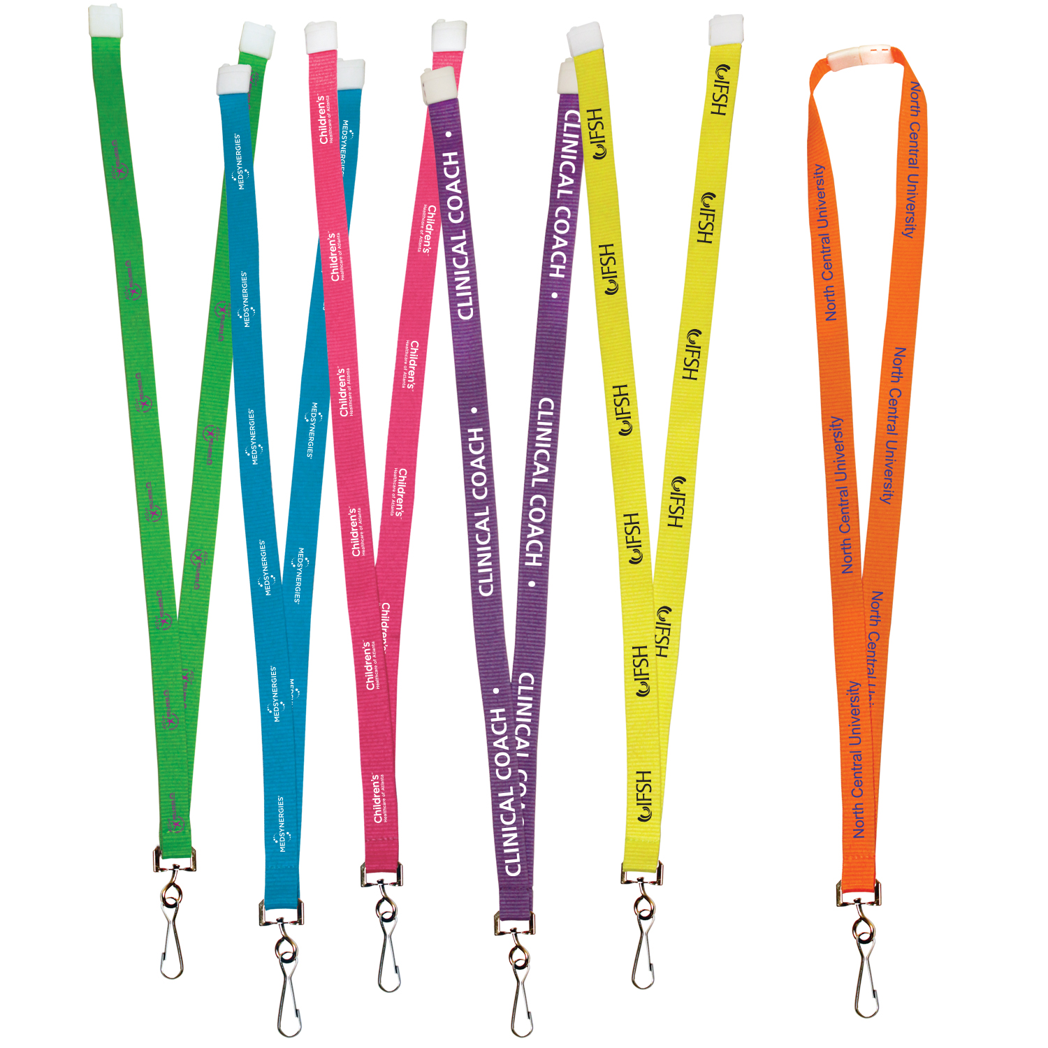 Picture of 3/8" - 1" Neon MicroWeave Silk Screen Lanyards