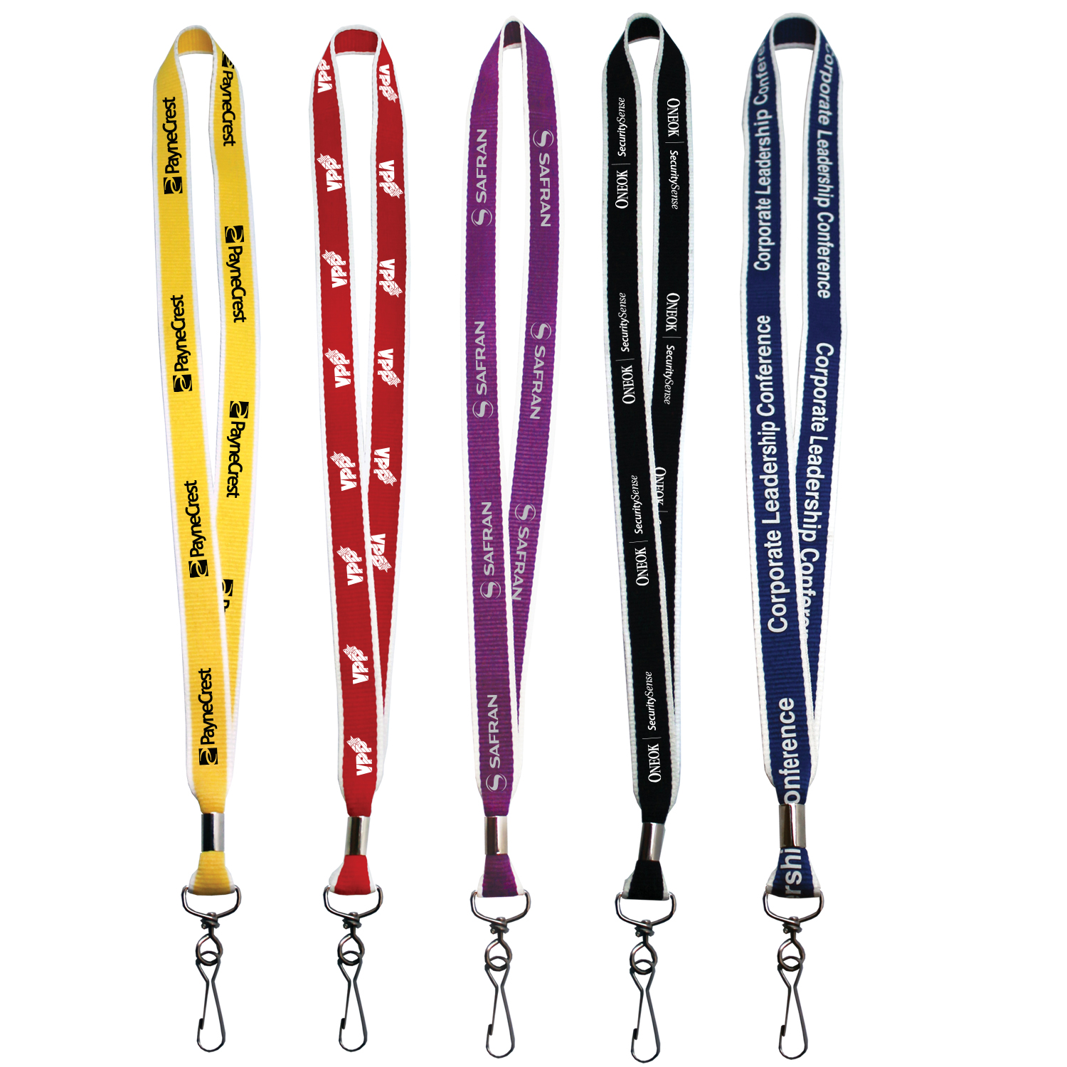 Picture of 3/4" - 1" White Border Screen Printed Lanyards
