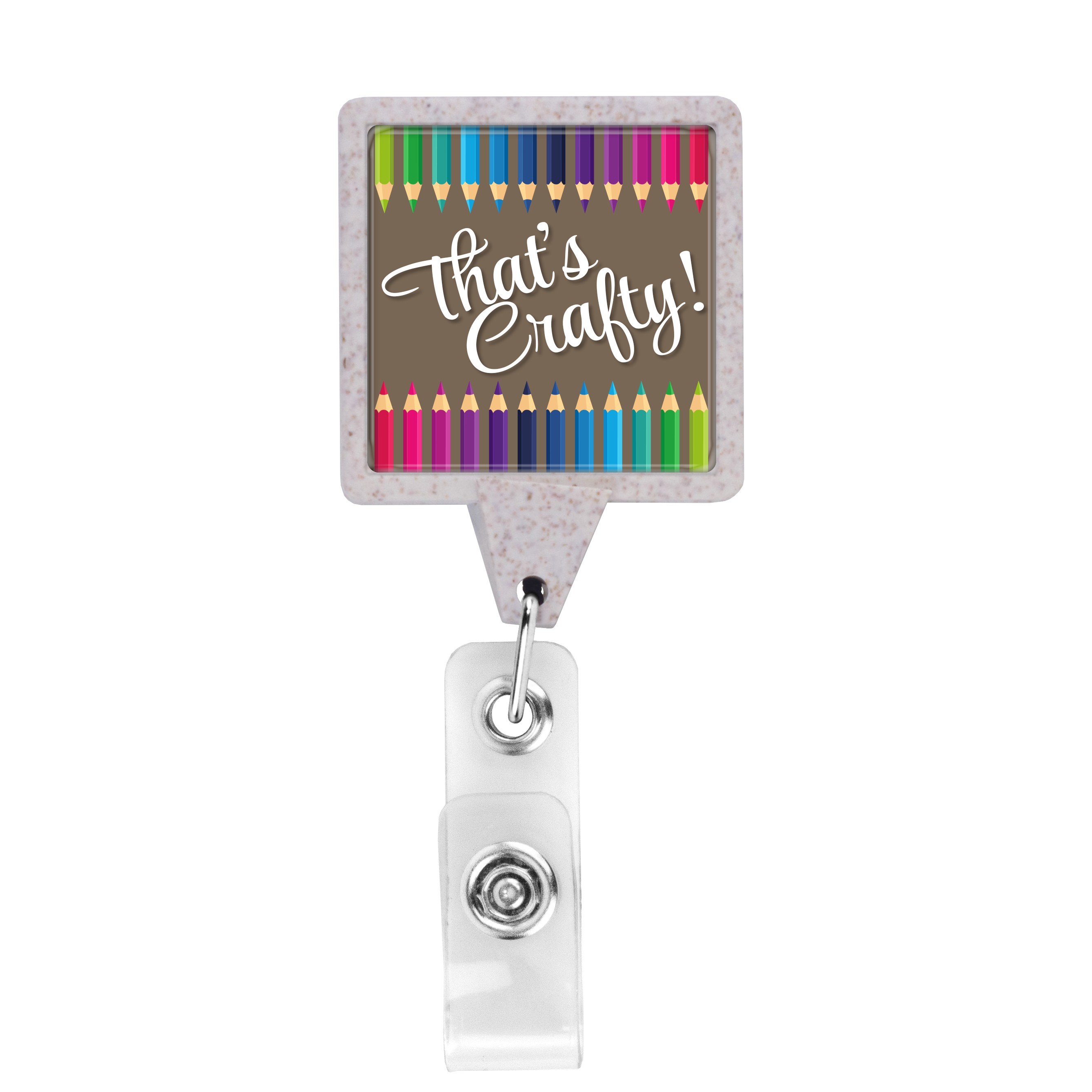Picture of Wheat Straw JUMBO Square Retractable Badge Reel