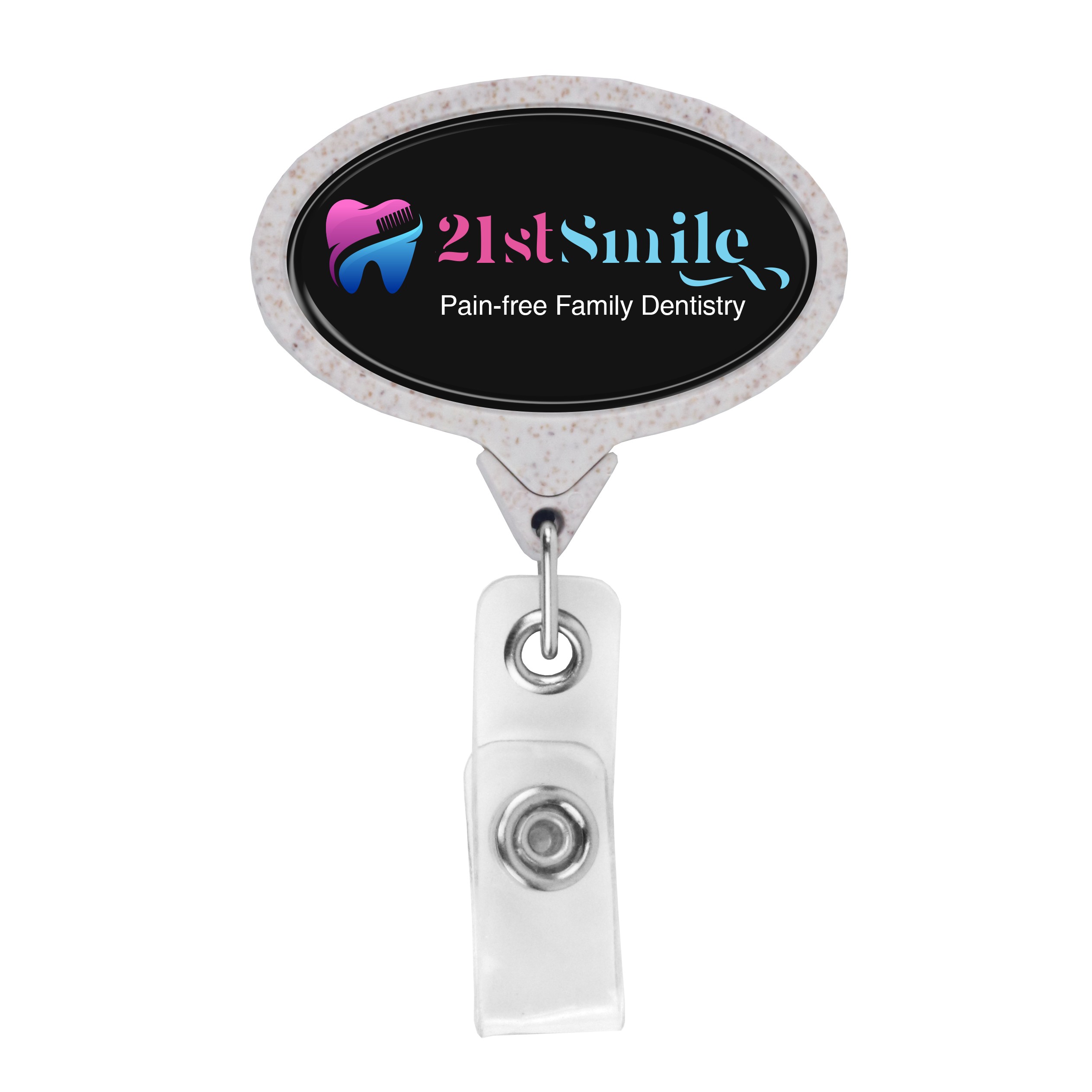 Picture of Wheat Straw JUMBO Oval Retractable Badge Reel