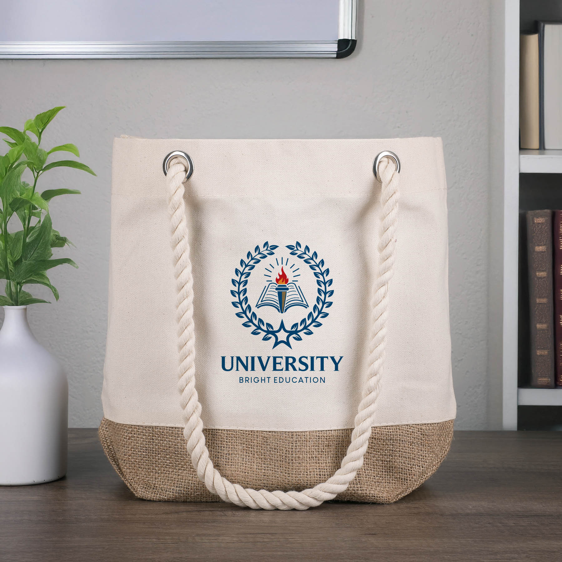 Picture of 12 Oz. Astoria Cotton Canvas Tote w/Jute Bottom