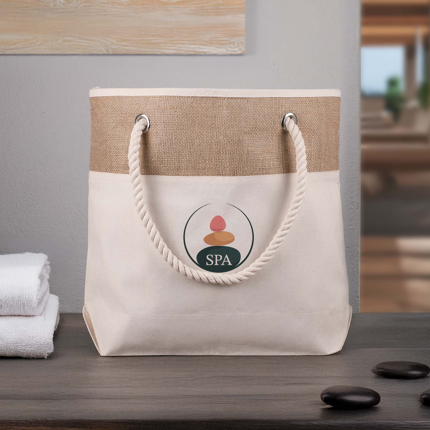 Picture of 12 Oz. Sunriver Cotton Canvas Tote w/Jute Rope