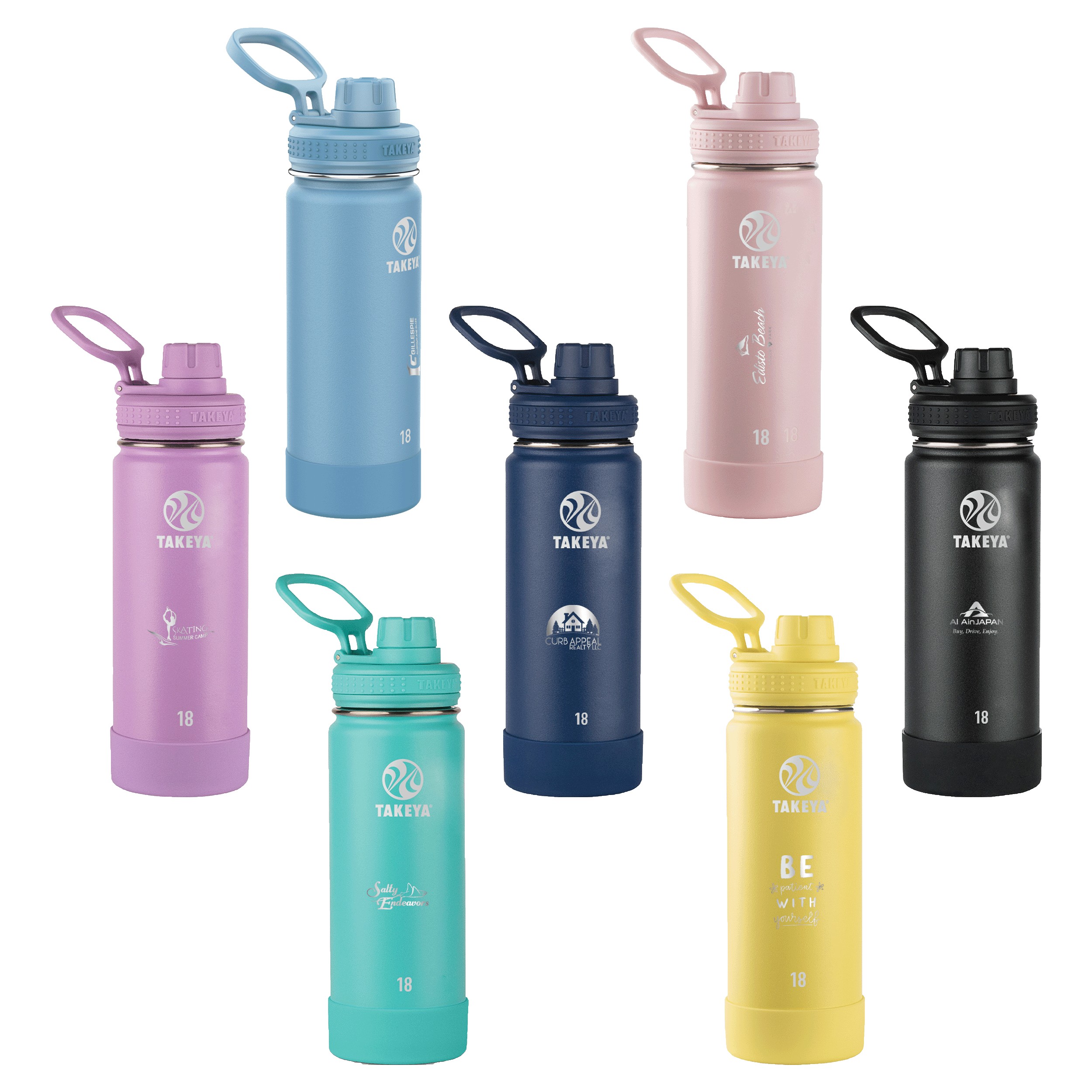 Picture of Takeya® 18 Oz. Standard Water Bottle w/Actives Insulated Spout Lid™ (Laser)