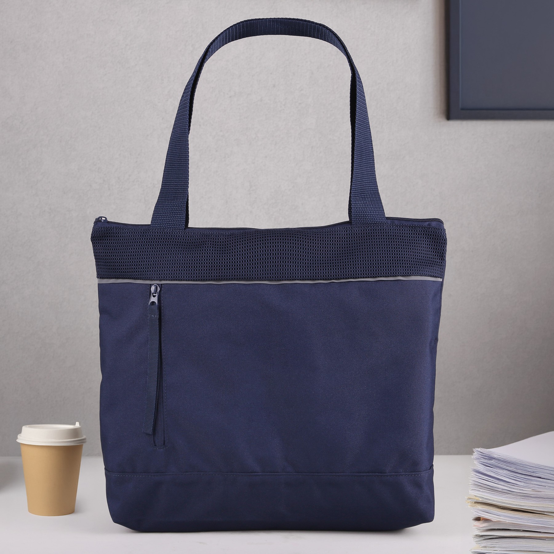 Picture of RPET Mesh Zippered Tote Bag