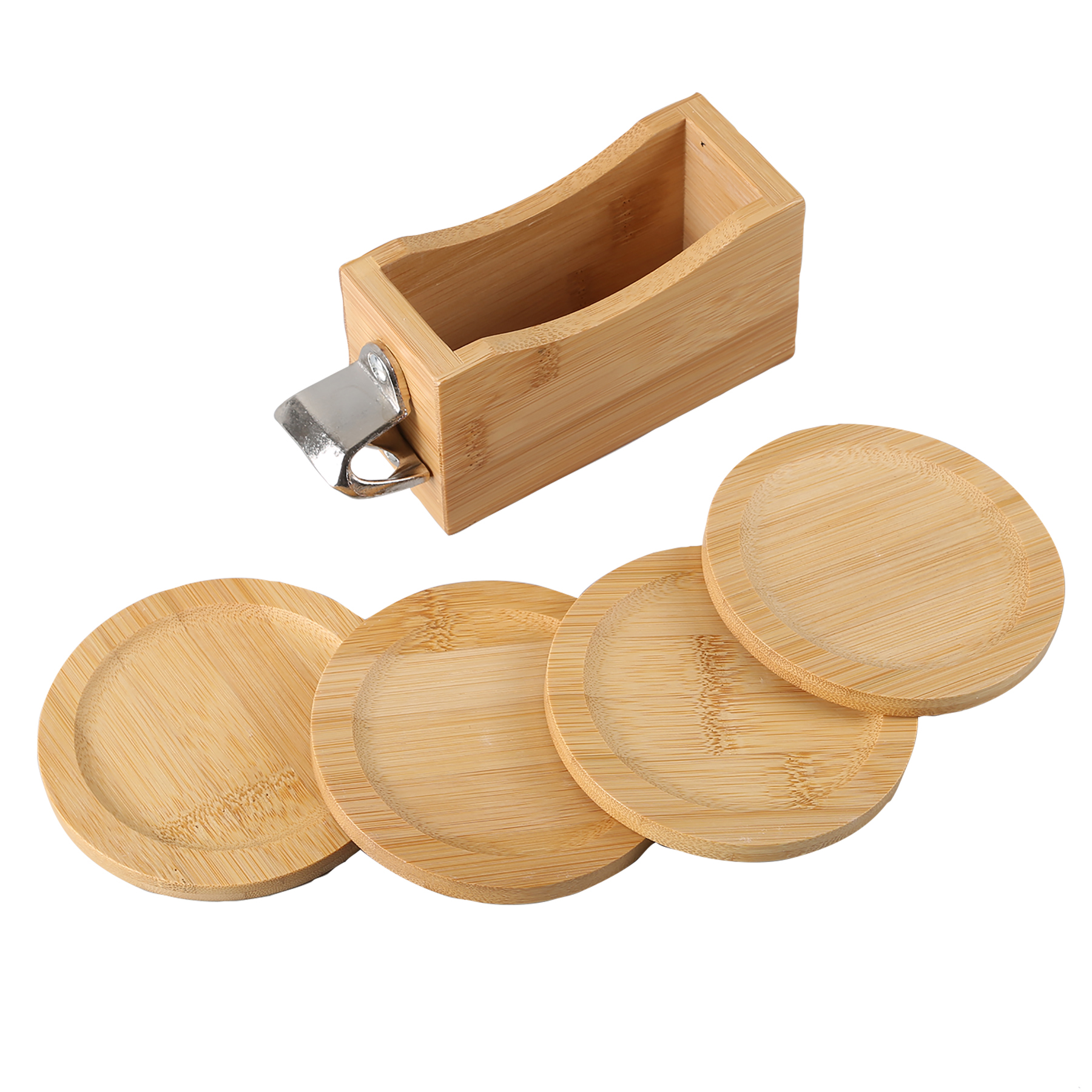 Picture of Bamboo Coaster Set w/ Bottle Opener
