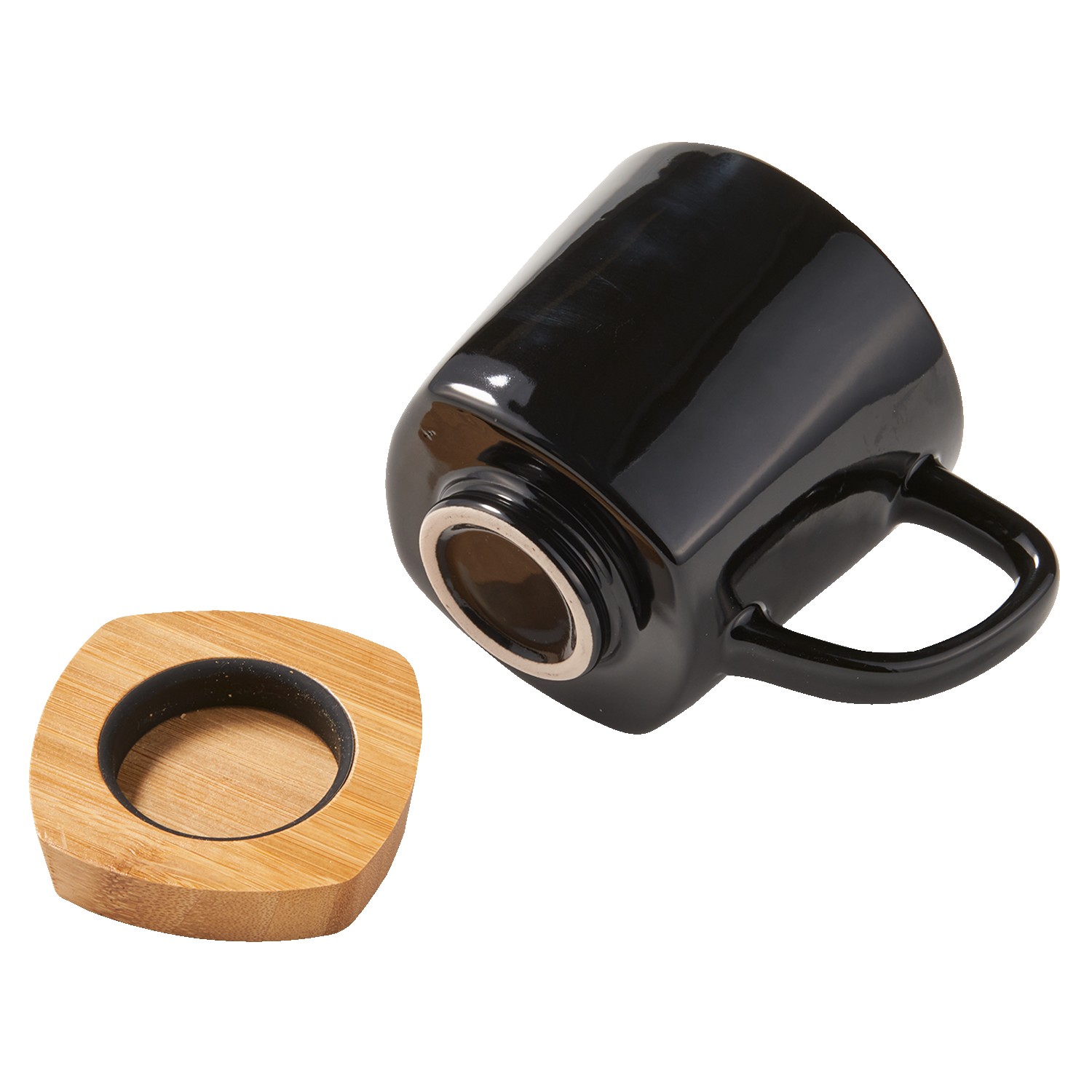 Picture of 11 Oz. Ceramic Coffee Mug with Removable Bamboo Coaster