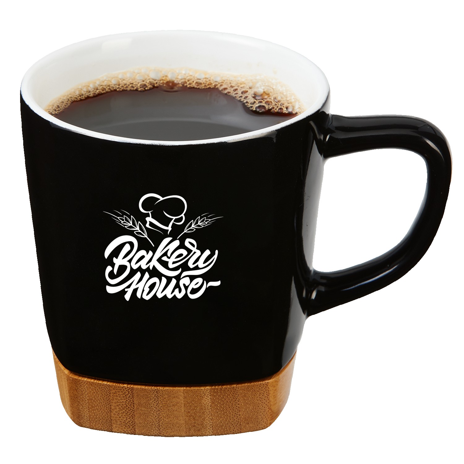 Picture of 11 Oz. Ceramic Coffee Mug with Removable Bamboo Coaster