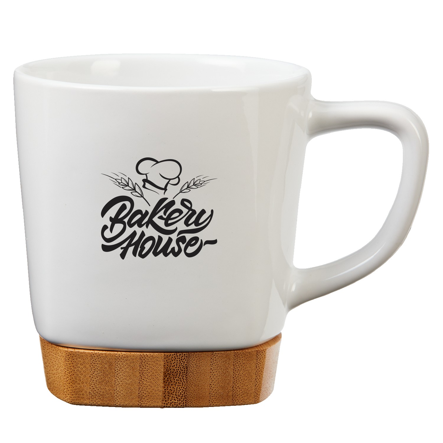 Picture of 11 Oz. Ceramic Coffee Mug with Removable Bamboo Coaster