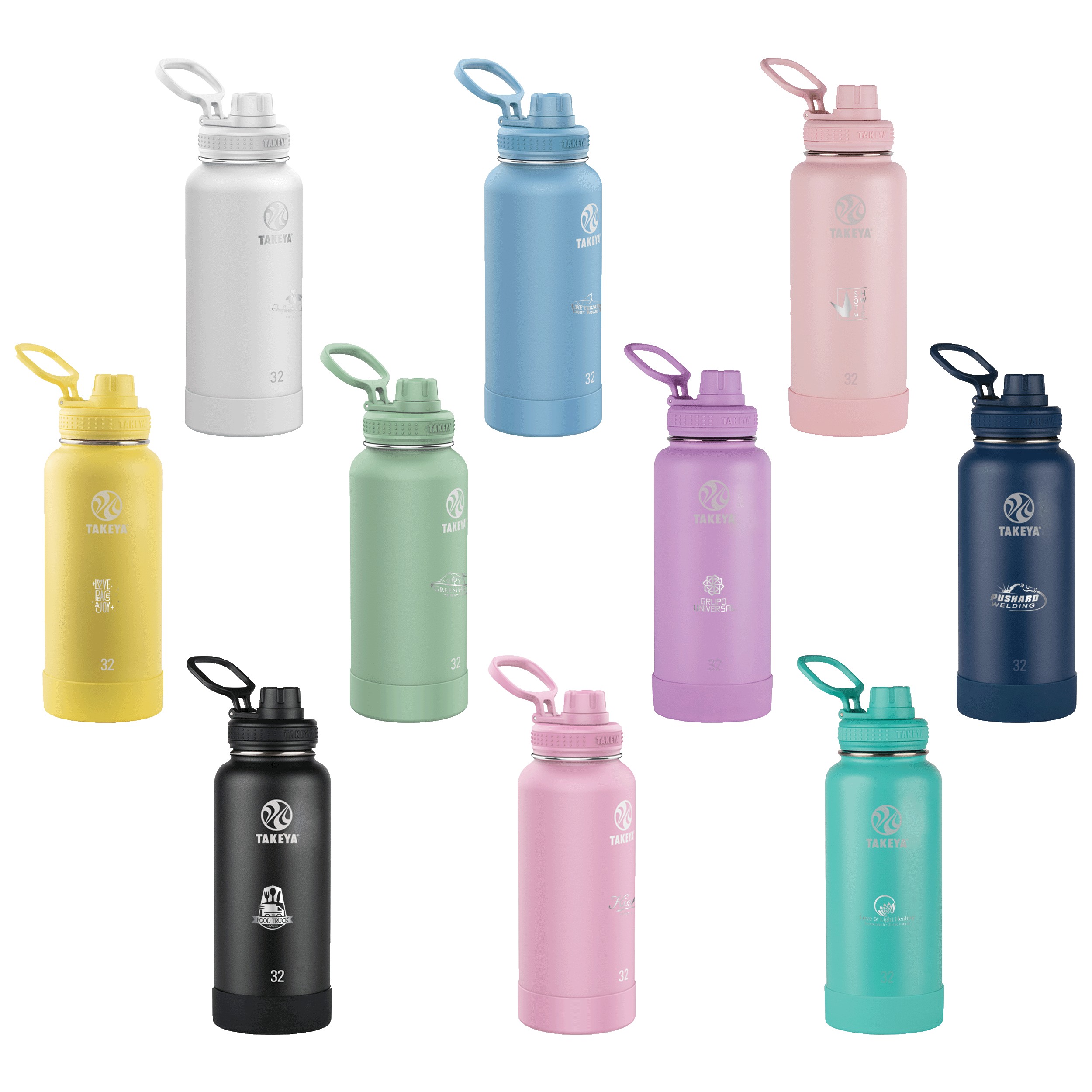 Picture of Takeya® 32 Oz. Standard Water Bottle w/Actives Insulated Spout Lid™ (Laser)