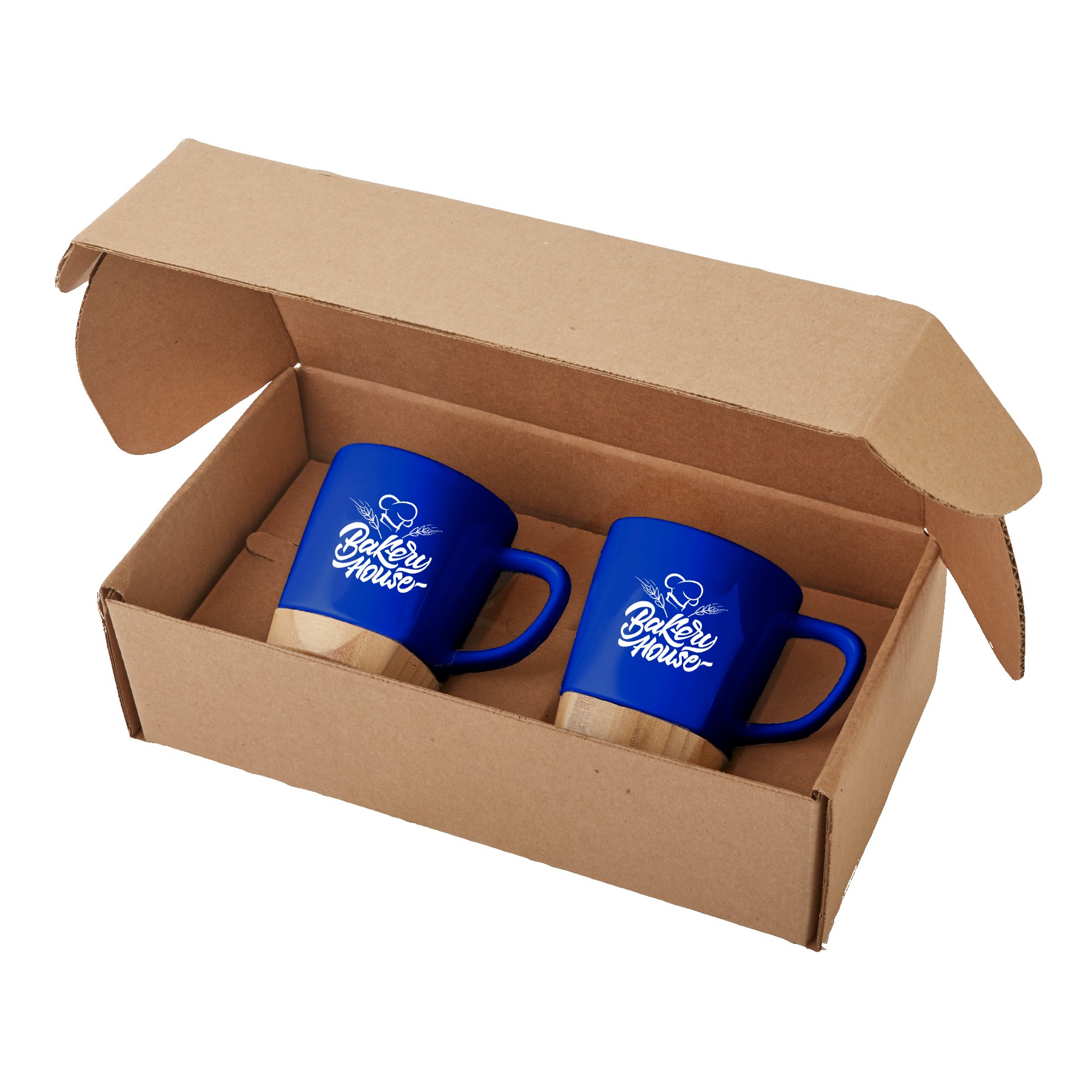 Picture of 11 Oz. Ceramic Mugs w/Removable Bamboo Coaster Gift Set