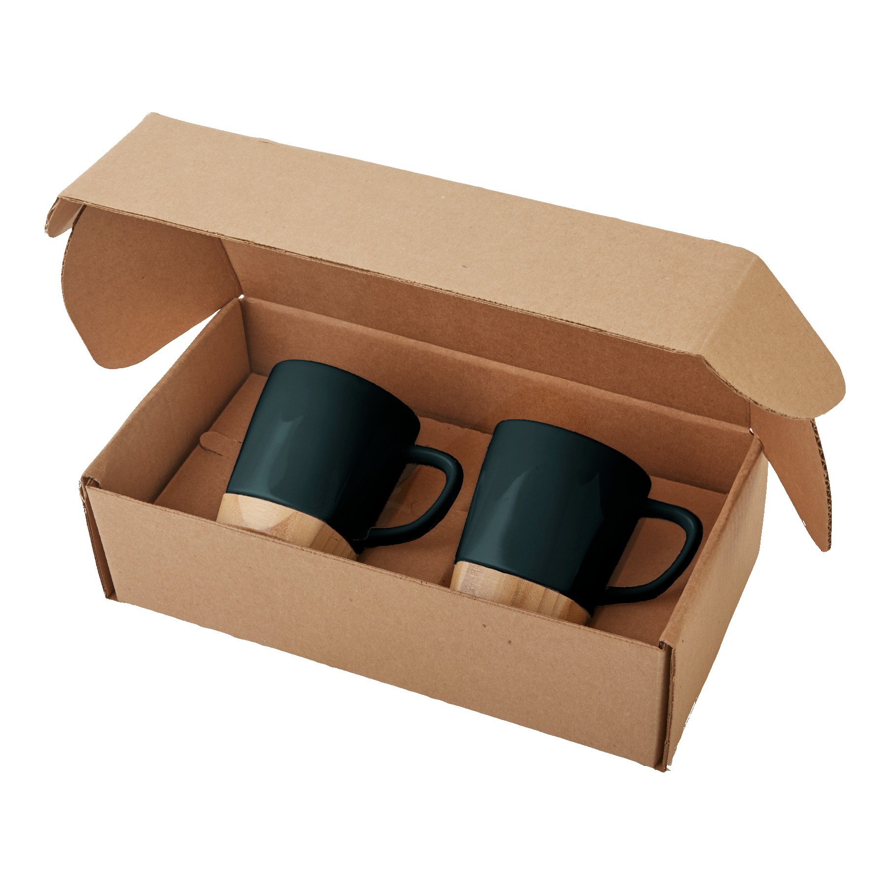Picture of 11 Oz. Ceramic Mugs w/Removable Bamboo Coaster Gift Set