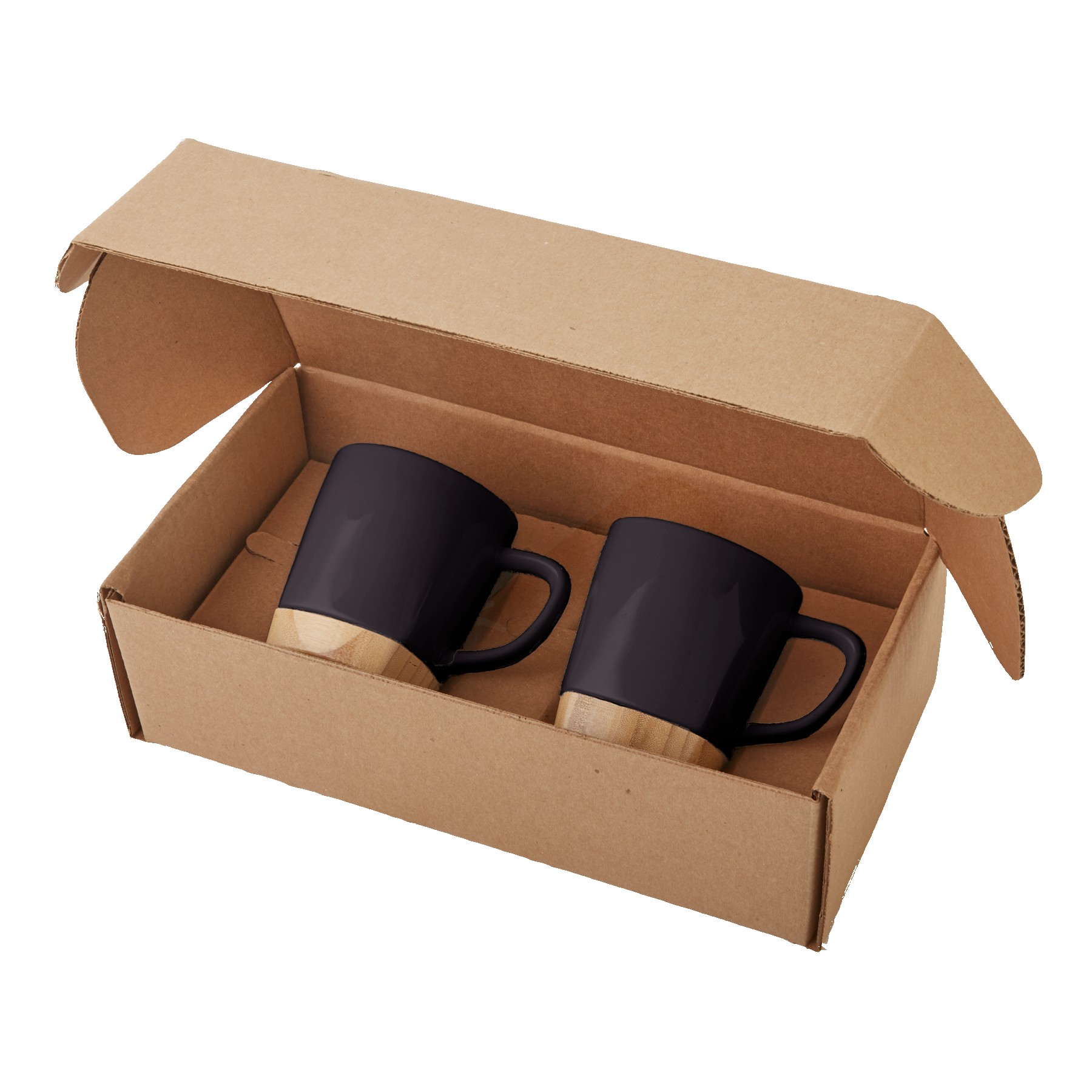 Picture of 11 Oz. Ceramic Mugs w/Removable Bamboo Coaster Gift Set