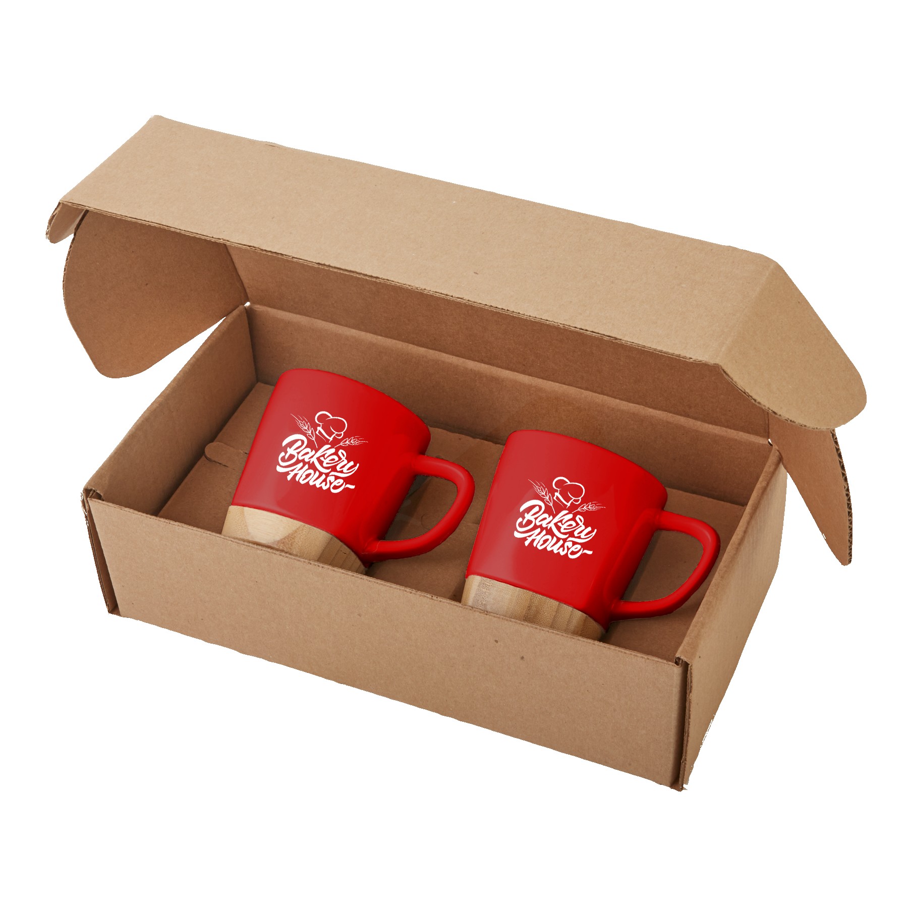 Picture of 11 Oz. Ceramic Mugs w/Removable Bamboo Coaster Gift Set