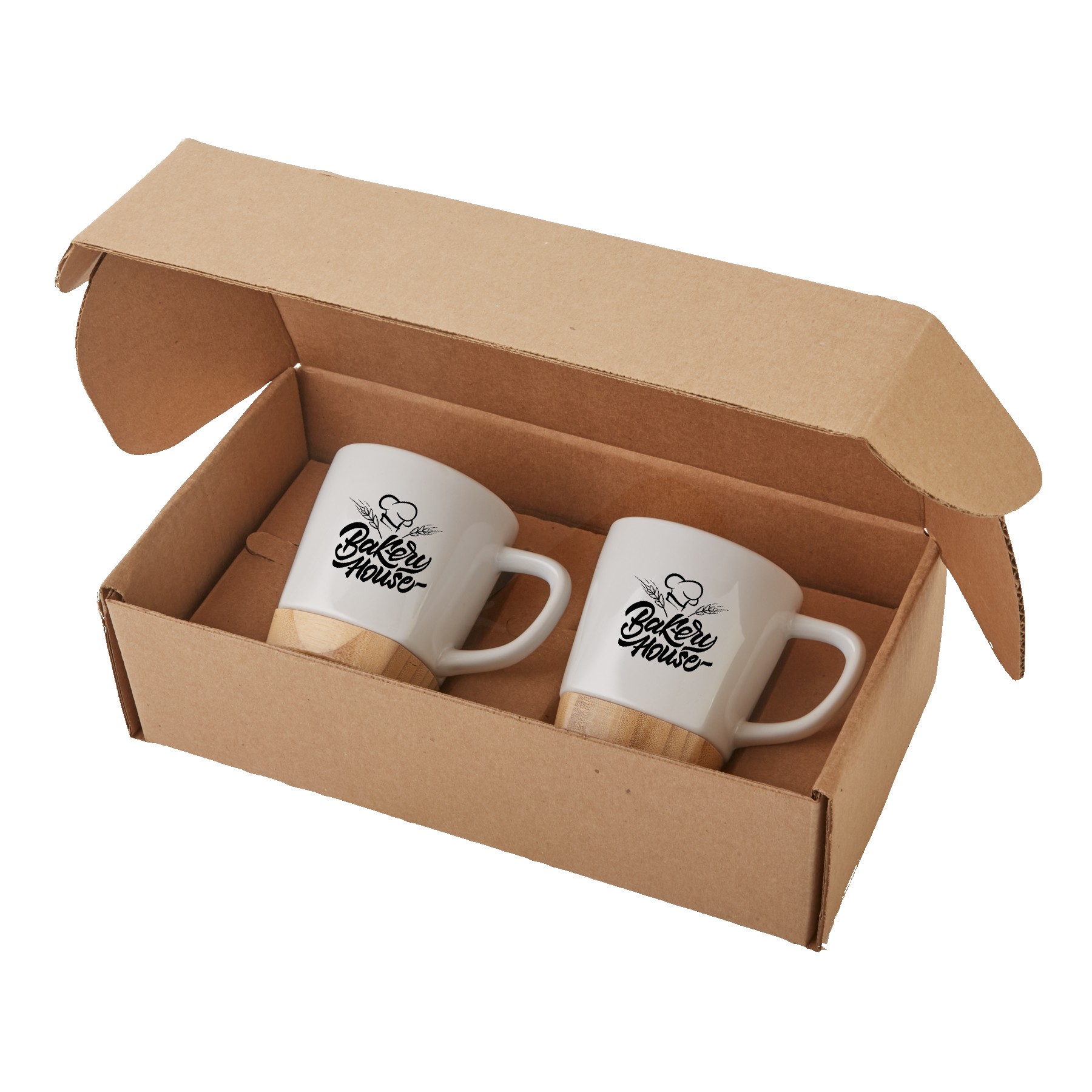 Picture of 11 Oz. Ceramic Mugs w/Removable Bamboo Coaster Gift Set