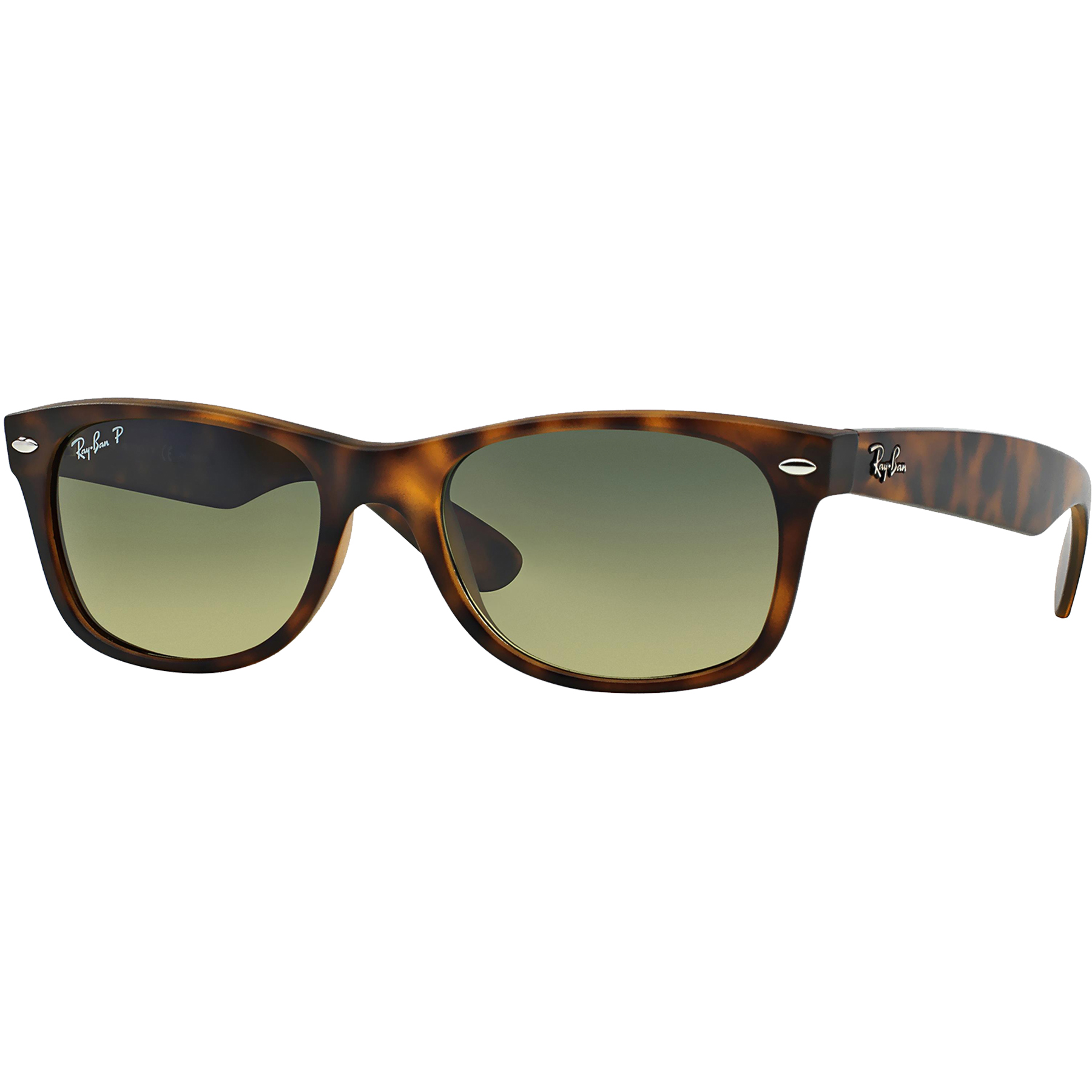 Picture of Ray-Ban® Polarized New Wayfarer Sunglasses - Tortoise Matte/Green