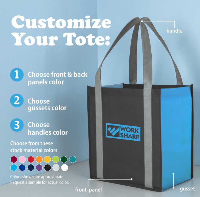 Picture of Color Combination Non-Woven Grocery Tote Bag