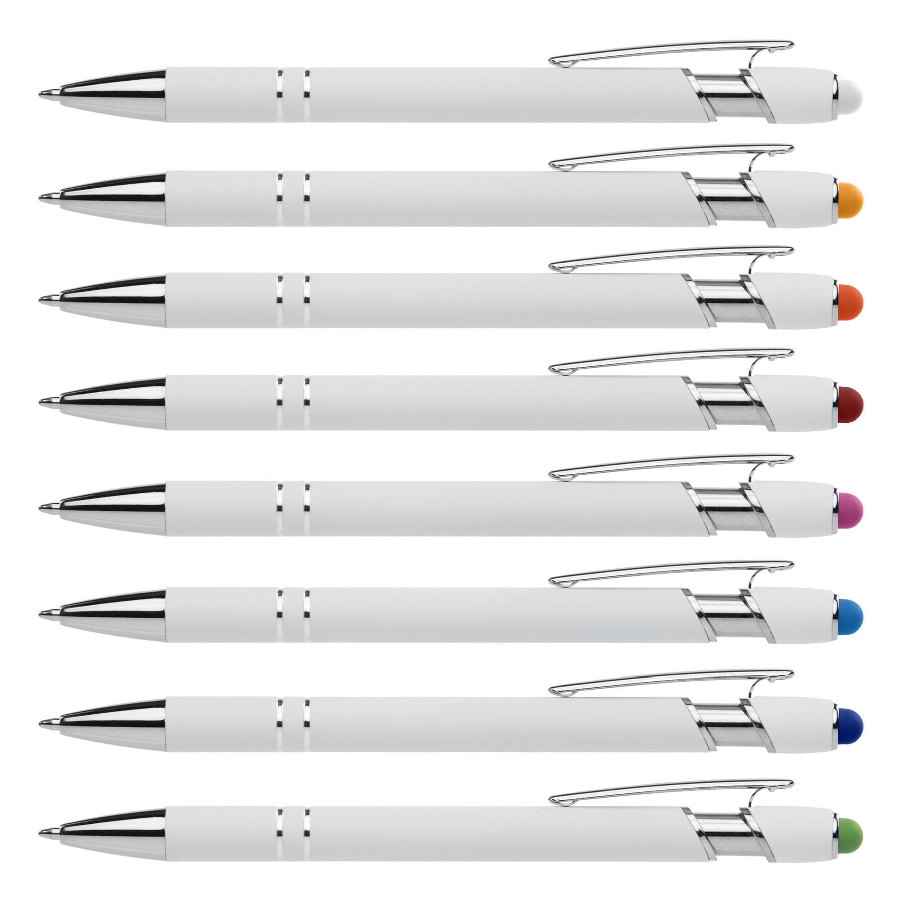 Picture of Ellipse Softy White Barrel Metal Pen w/ Stylus