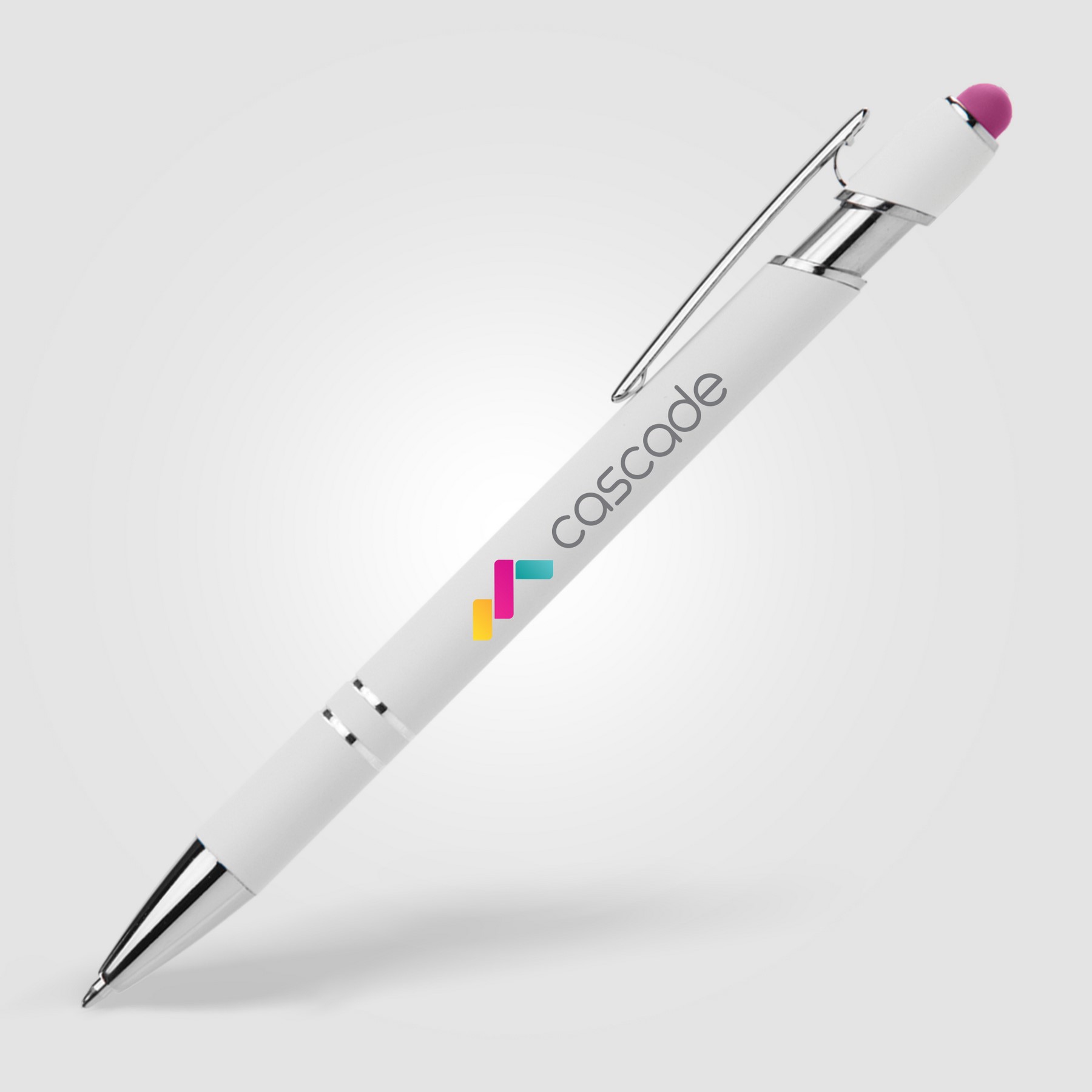 Picture of Ellipse Softy White Barrel Metal Pen w/ Stylus