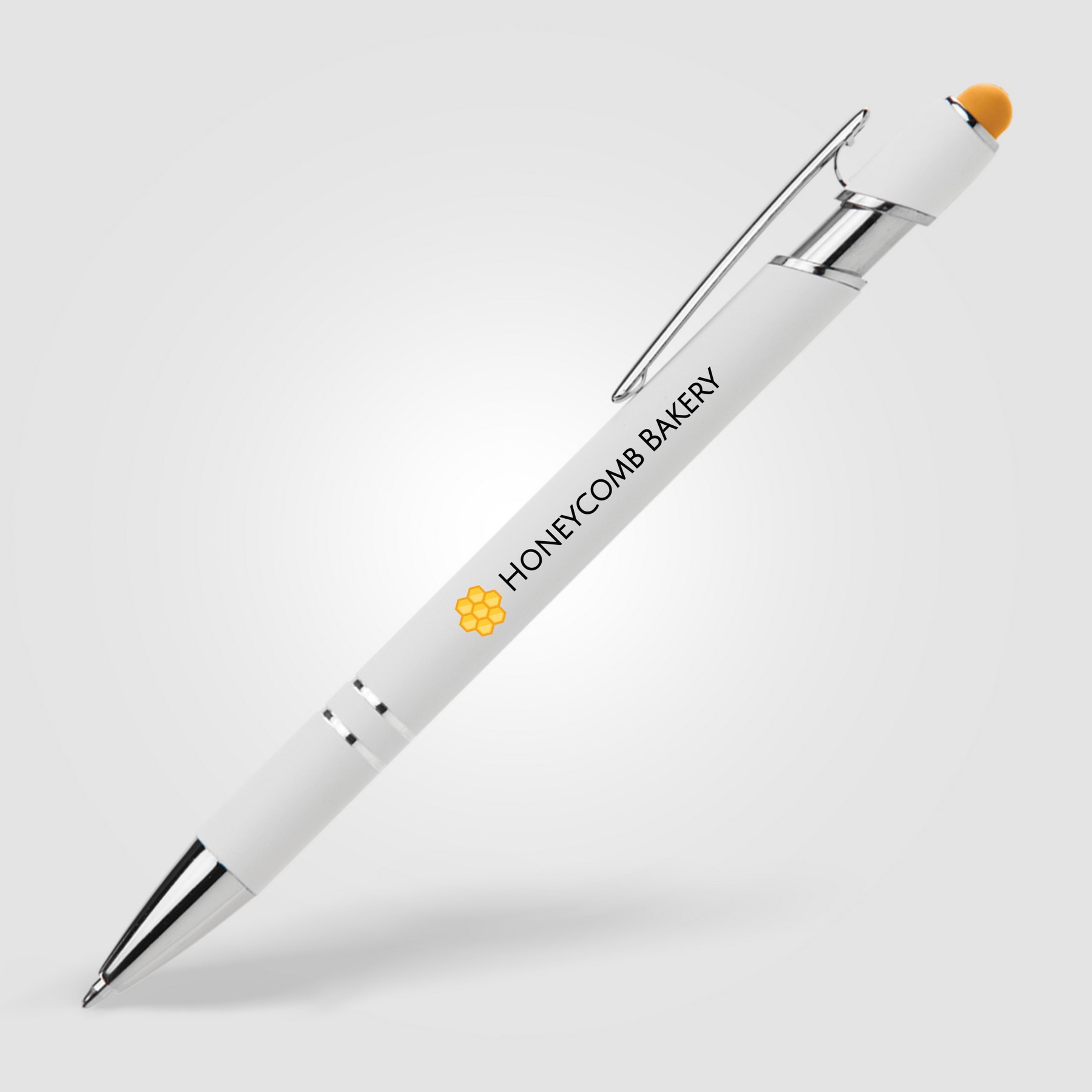 Picture of Ellipse Softy White Barrel Metal Pen w/ Stylus