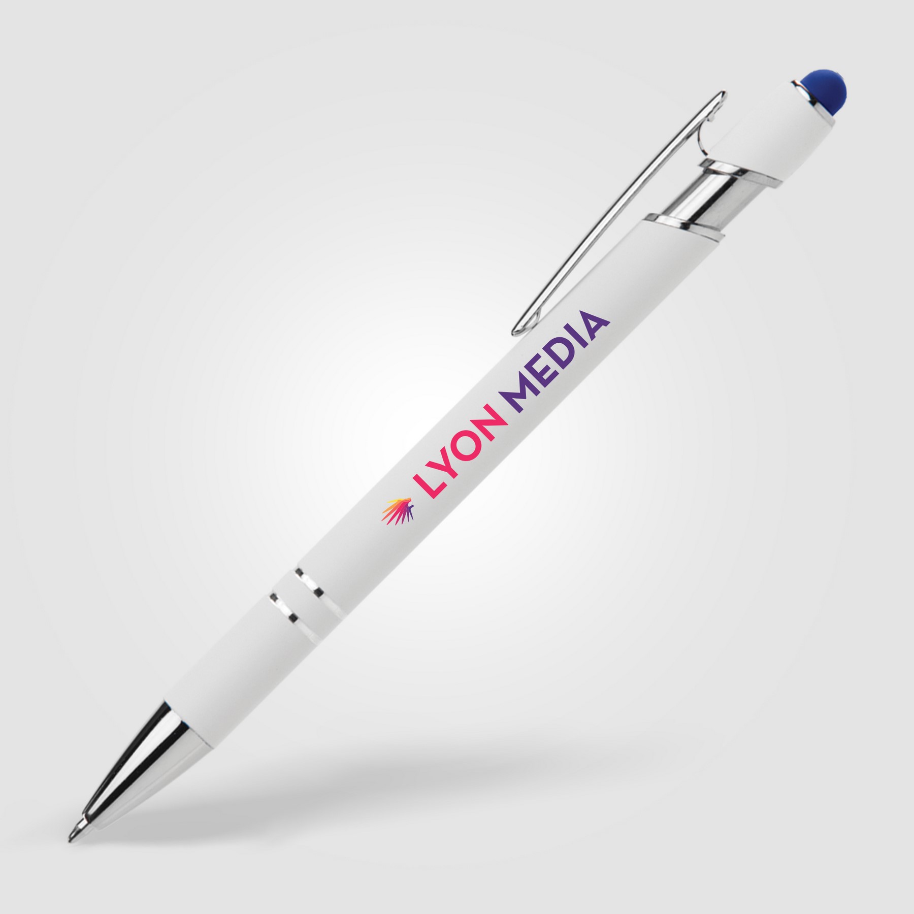 Picture of Ellipse Softy White Barrel Metal Pen w/ Stylus
