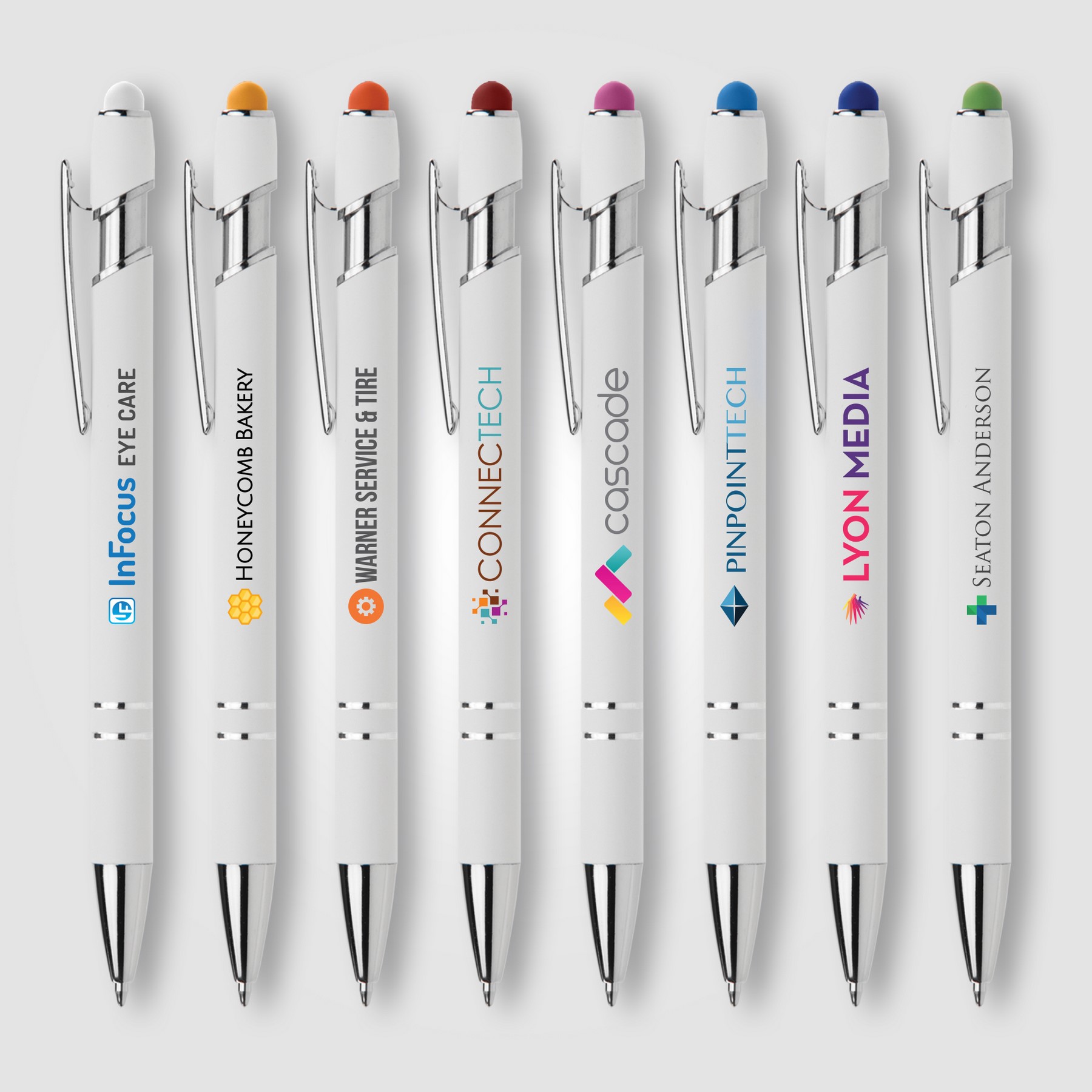 Picture of Ellipse Softy White Barrel Metal Pen w/ Stylus