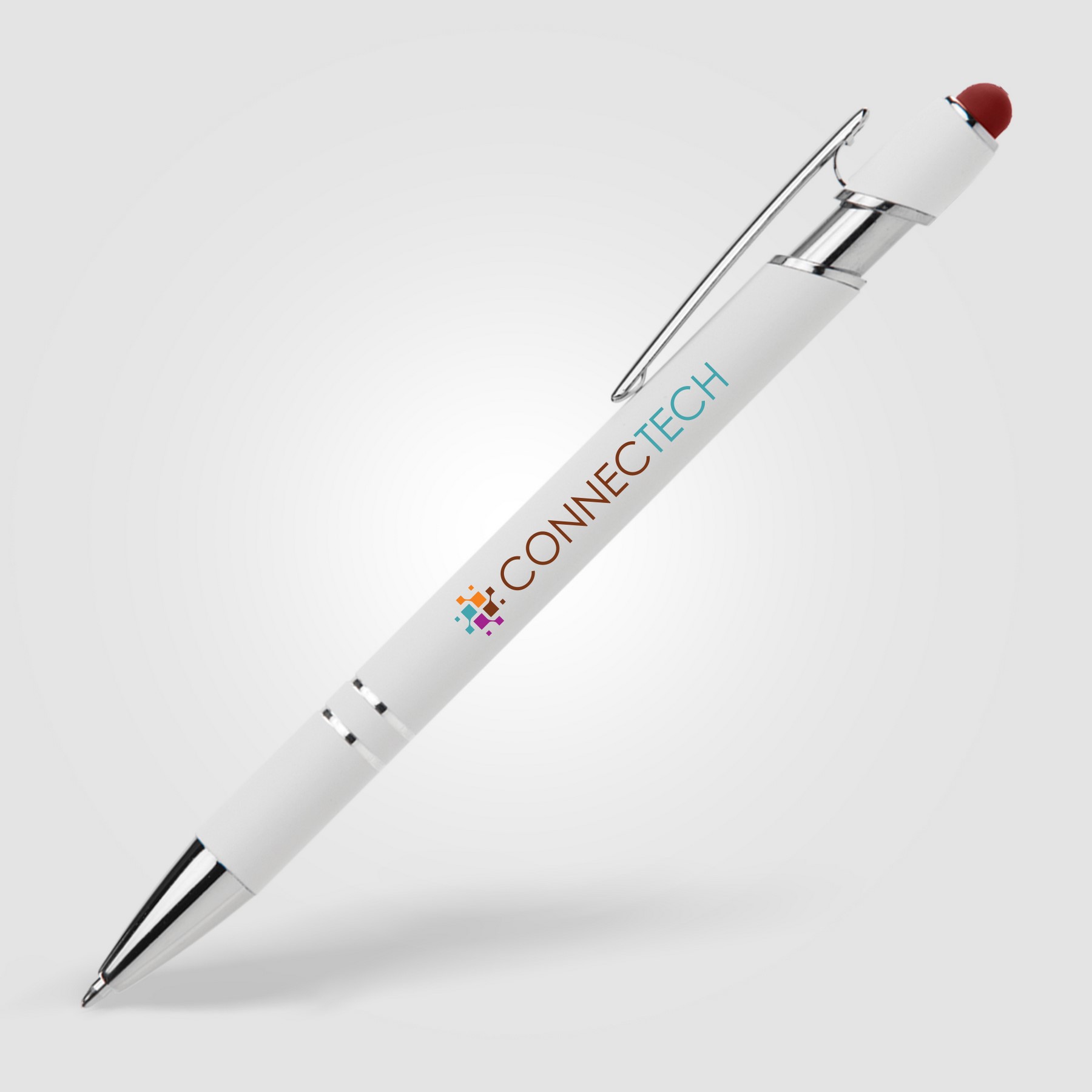 Picture of Ellipse Softy White Barrel Metal Pen w/ Stylus