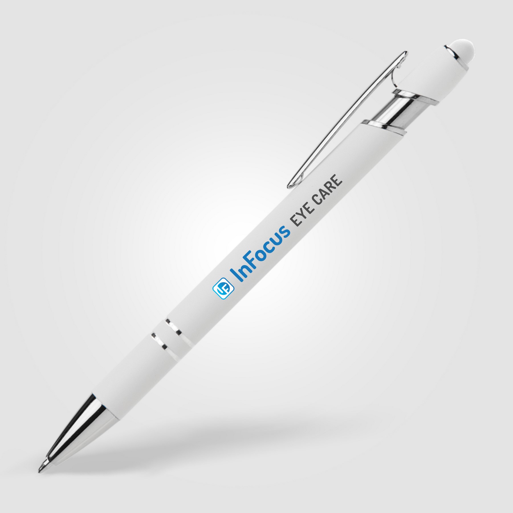 Picture of Ellipse Softy White Barrel Metal Pen w/ Stylus