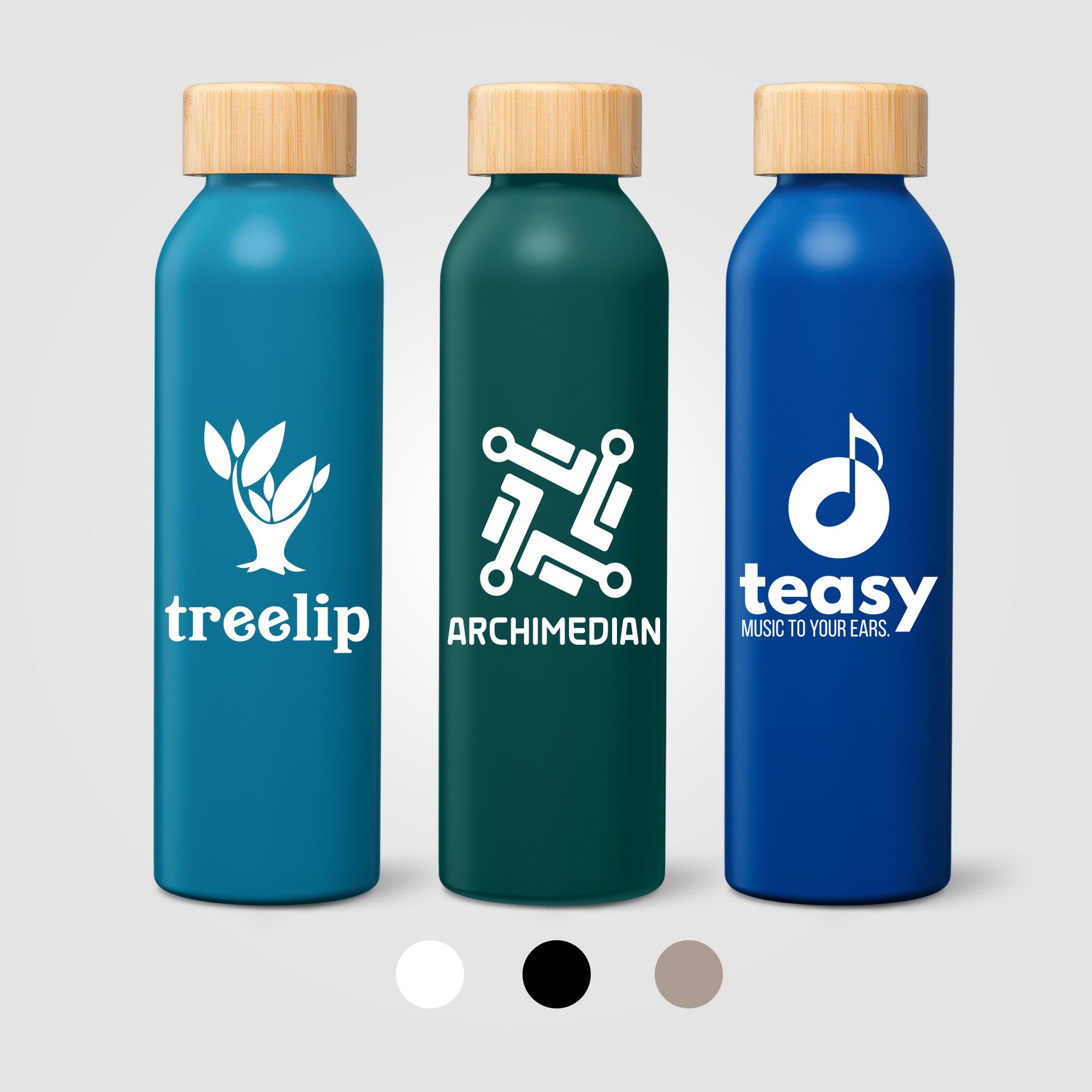 Picture of Eden Recycled Stainless Steel Bamboo Lid Water Bottle - 20 oz.