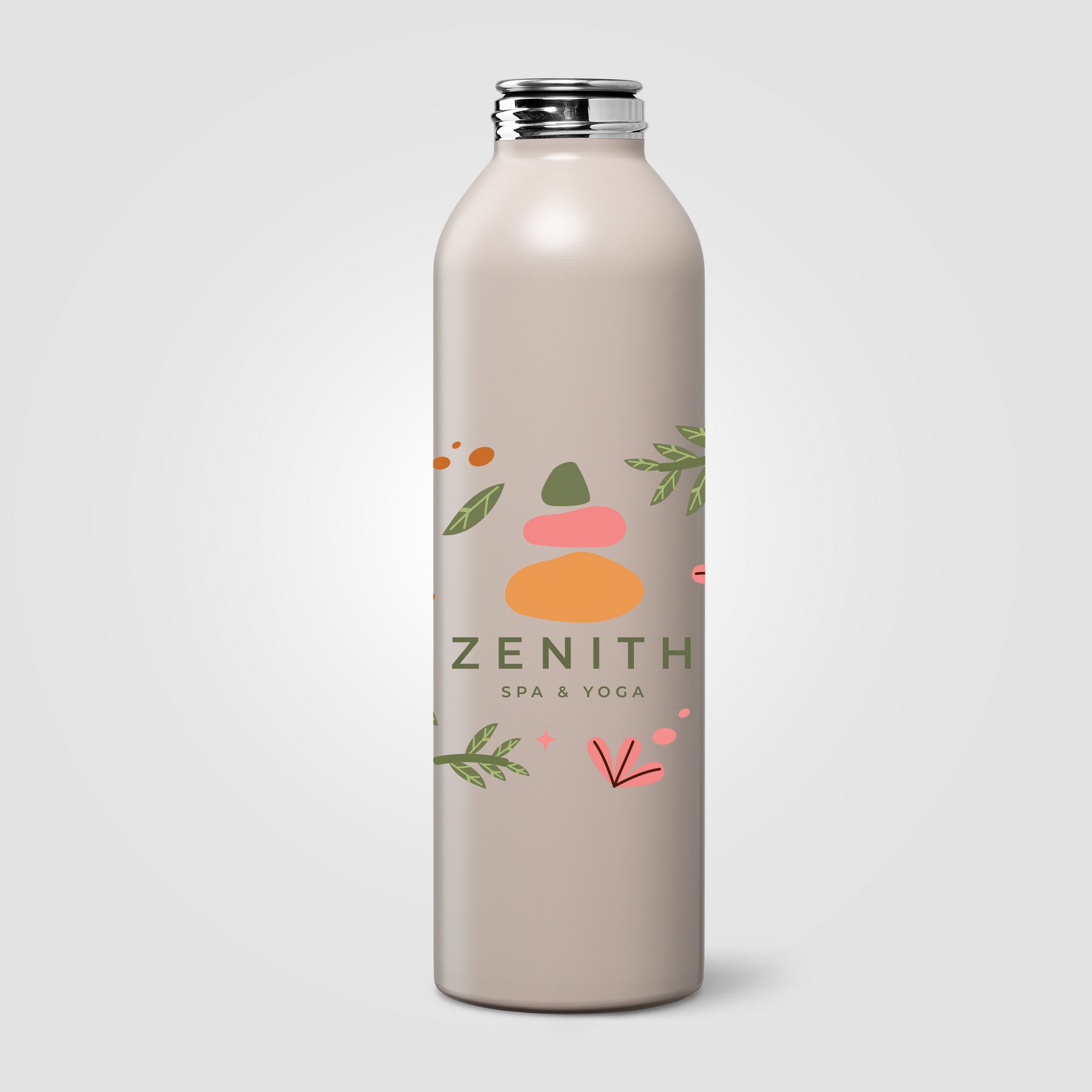 Picture of Eden Recycled Stainless Steel Bamboo Lid Water Bottle - 20 oz.