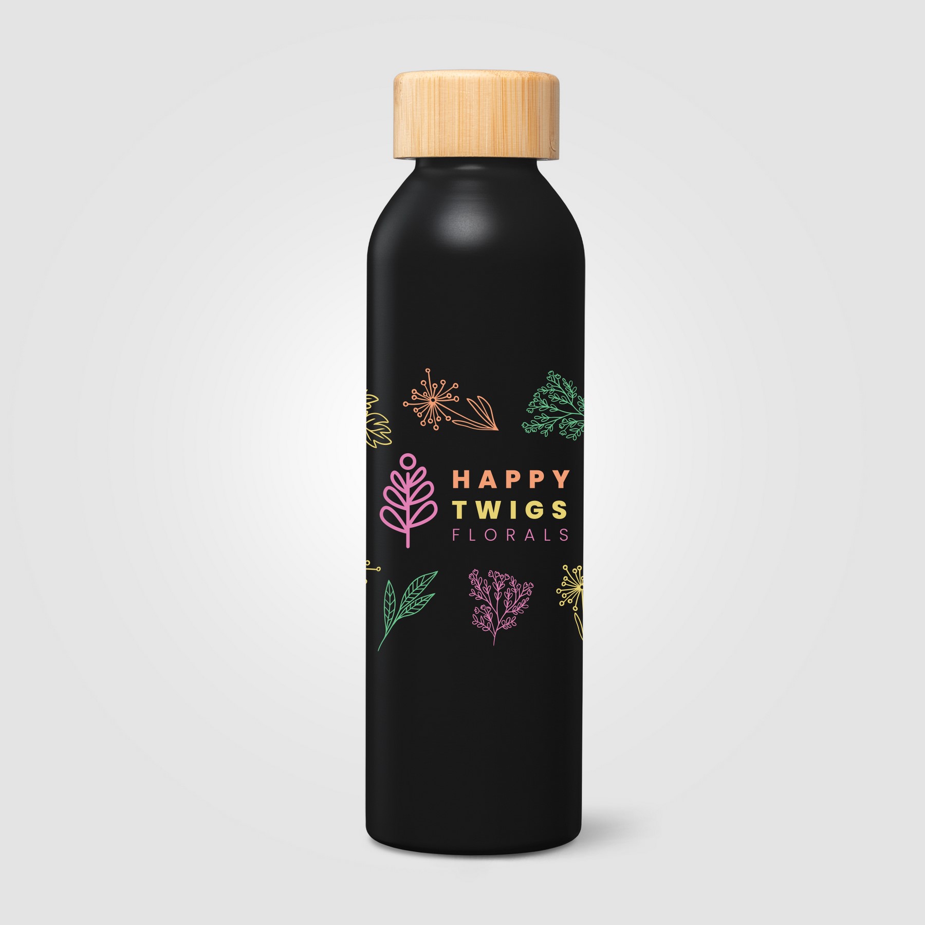 Picture of Eden Recycled Stainless Steel Bamboo Lid Water Bottle - 20 oz.