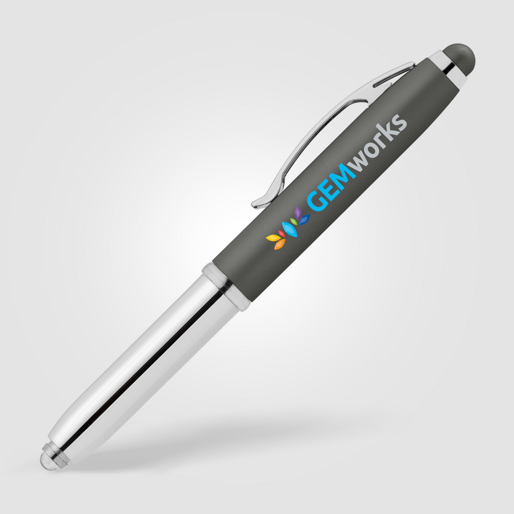 Picture of Vivano Softy Metallic Pen w/ LED Light and Stylus