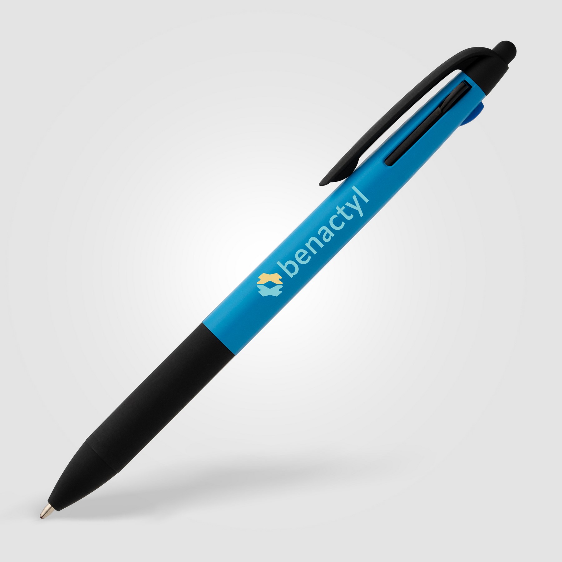 Picture of Malta Recycled Plastic 3-in-1 Stylus Neon Grip Multi-Ink Pen