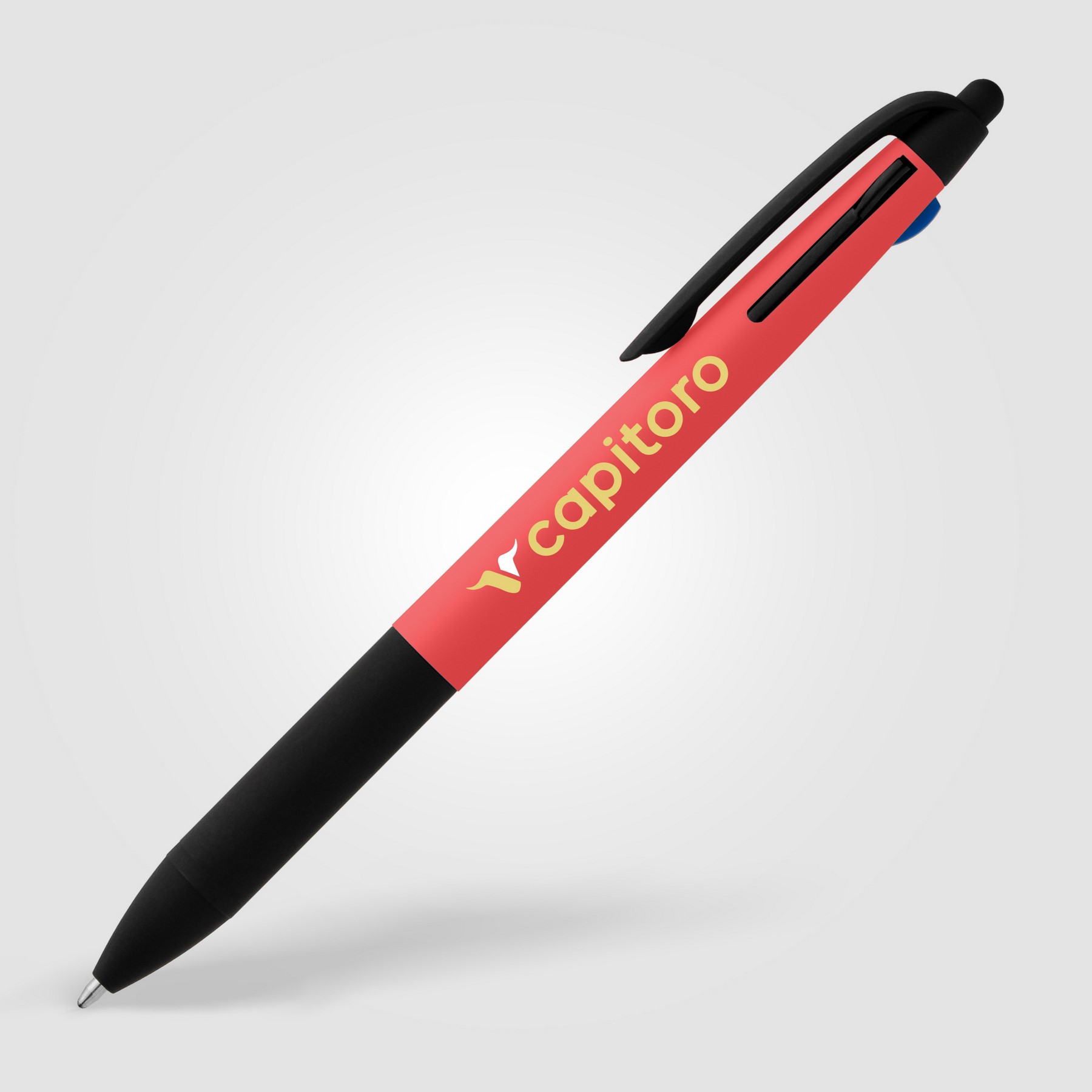 Picture of Malta Recycled Plastic 3-in-1 Stylus Neon Grip Multi-Ink Pen
