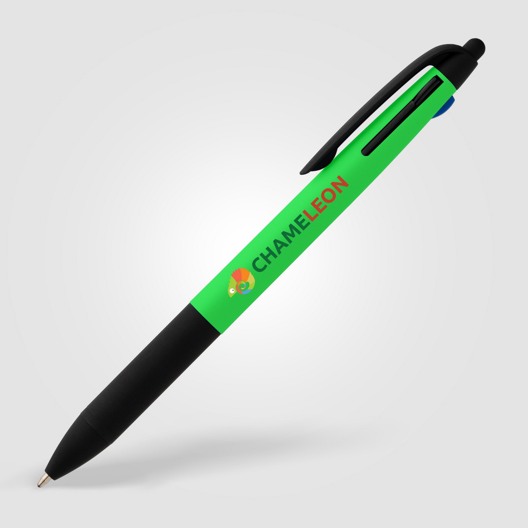 Picture of Malta Recycled Plastic 3-in-1 Stylus Neon Grip Multi-Ink Pen