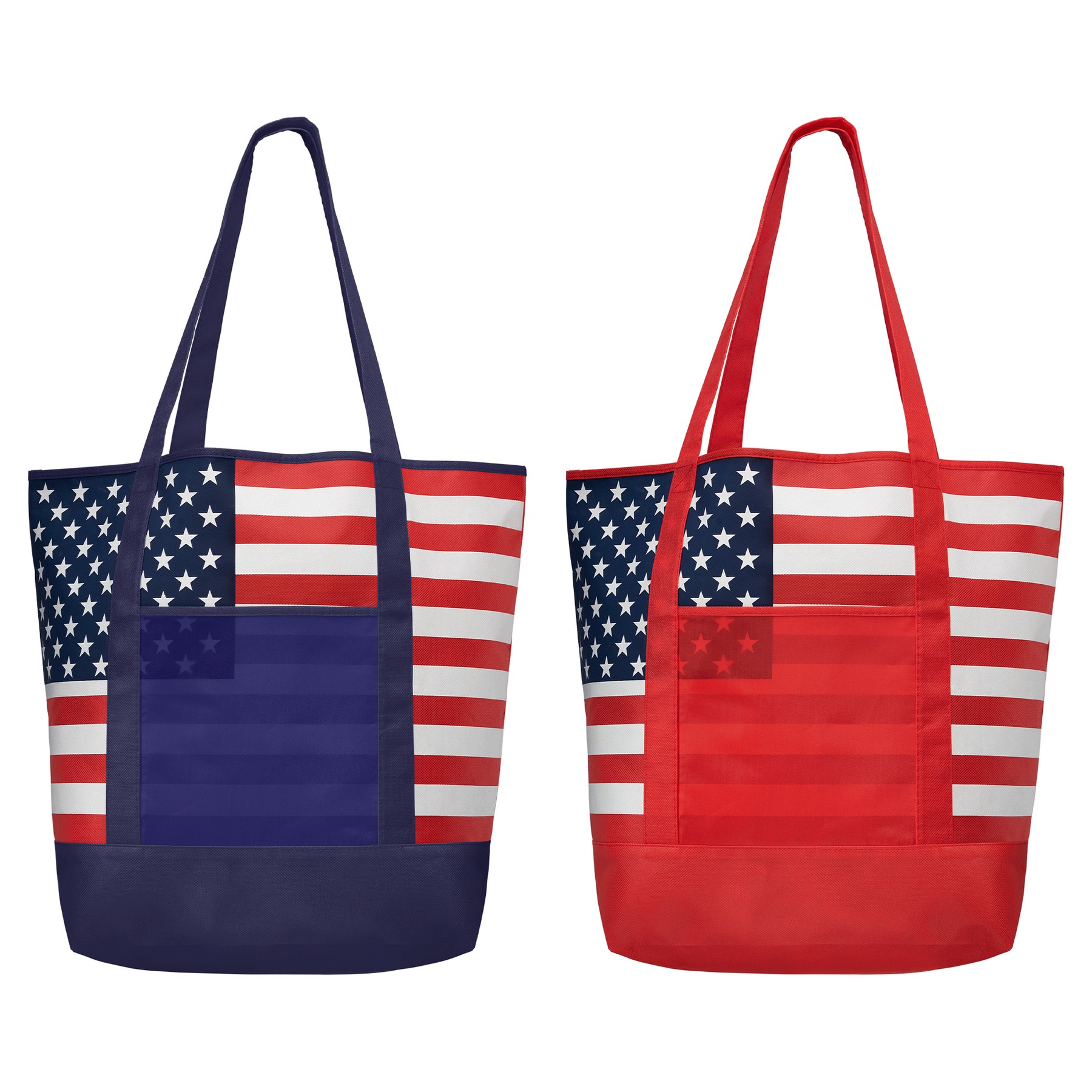 Picture of American Flag Non-Woven Tote Bag w/ 210D Pocket