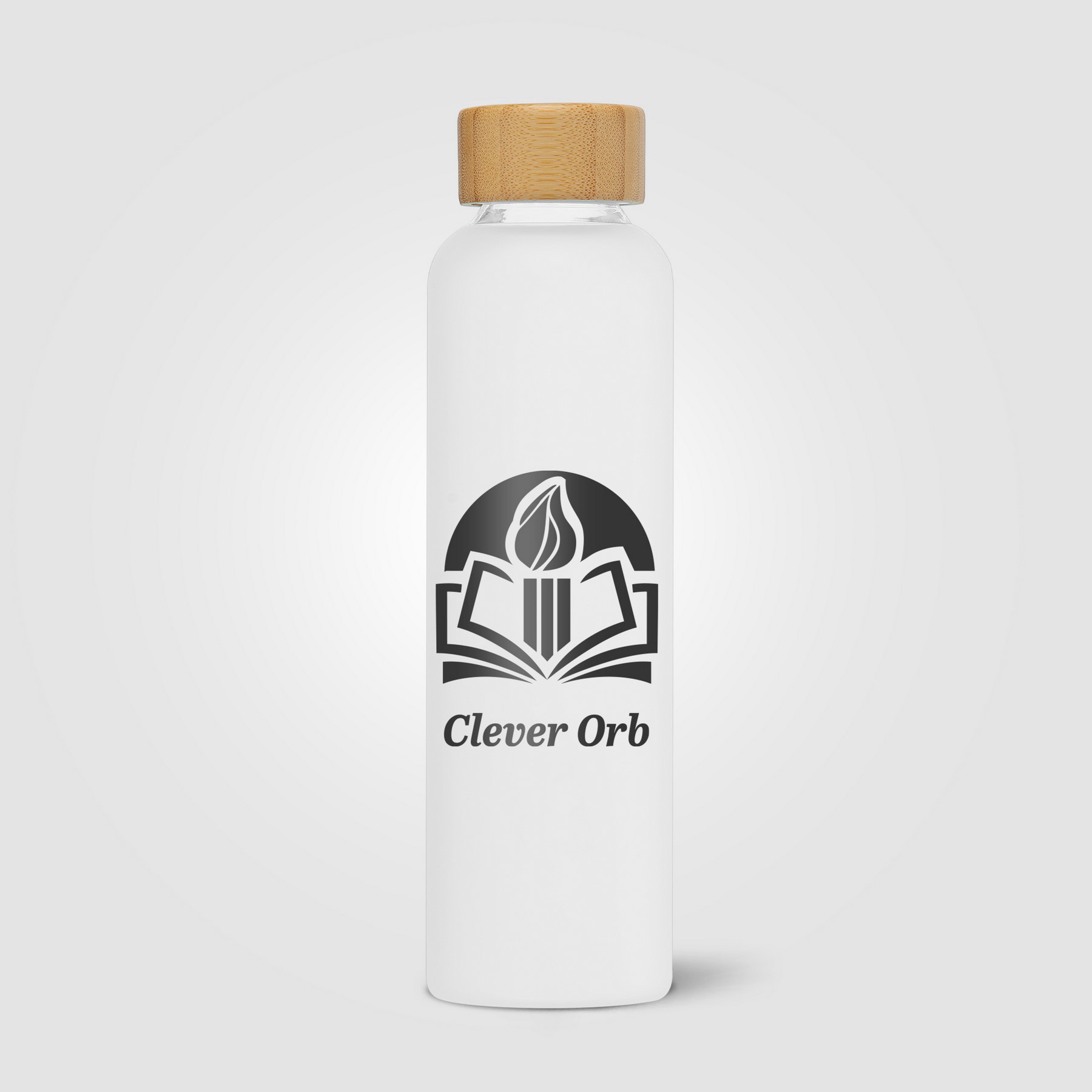 Picture of Lucerne - 20 oz. Frosted Borosilicate Glass Bottle with Bamboo Lid