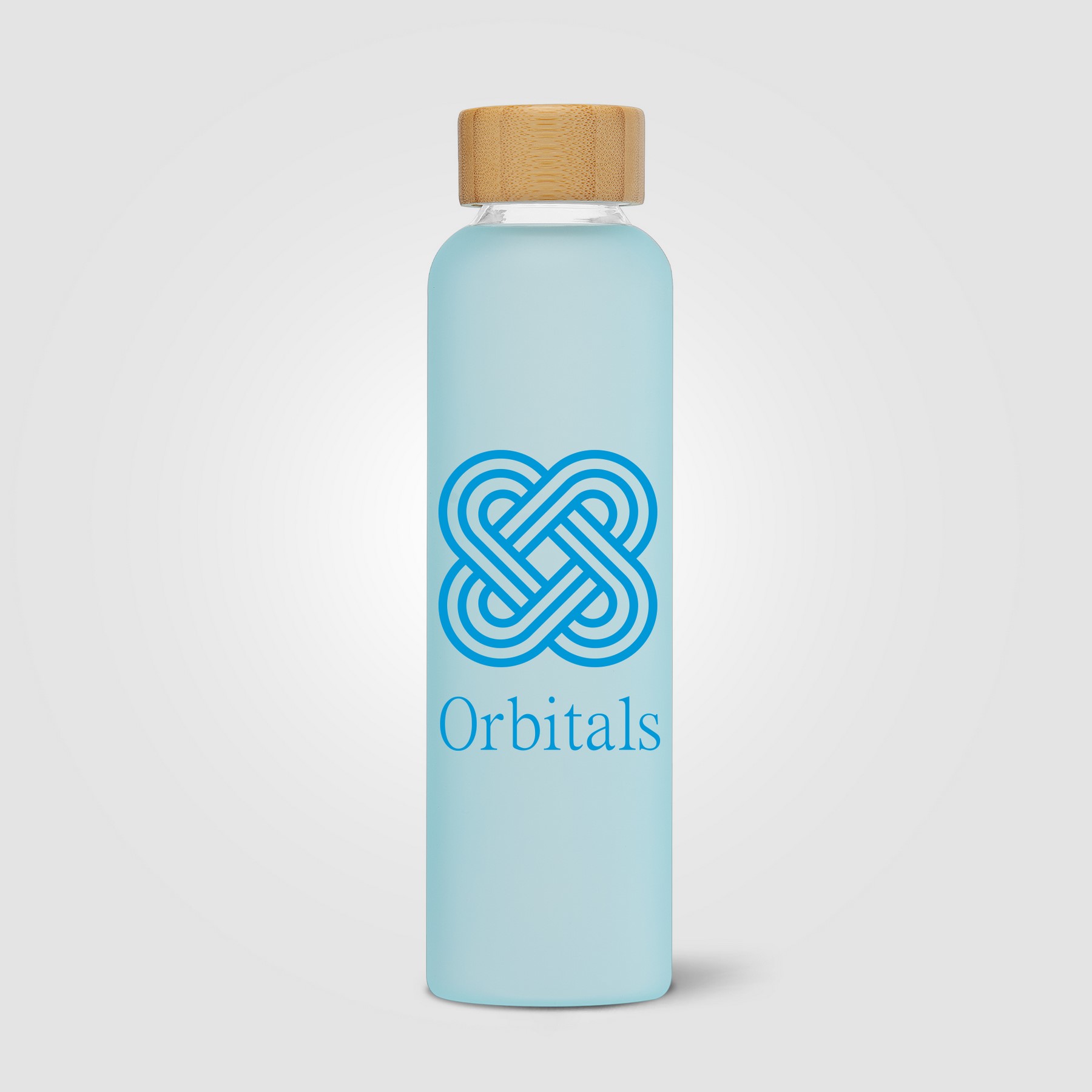 Picture of Lucerne - 20 oz. Frosted Borosilicate Glass Bottle with Bamboo Lid