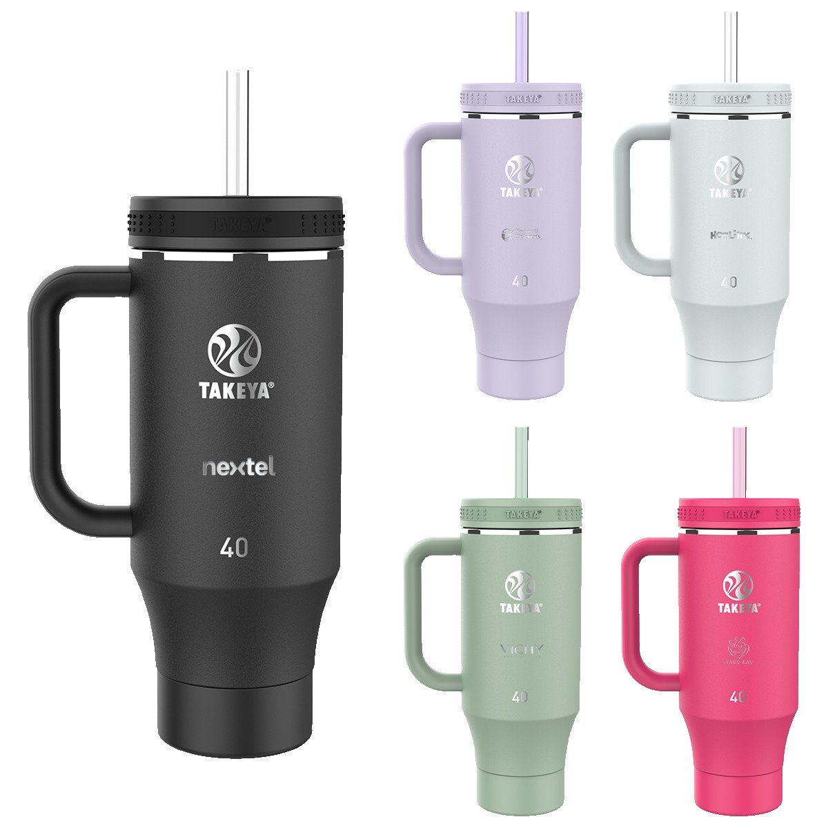 Picture of Takeya® 40 oz. Straw Tumbler with Handle, Laser Standard