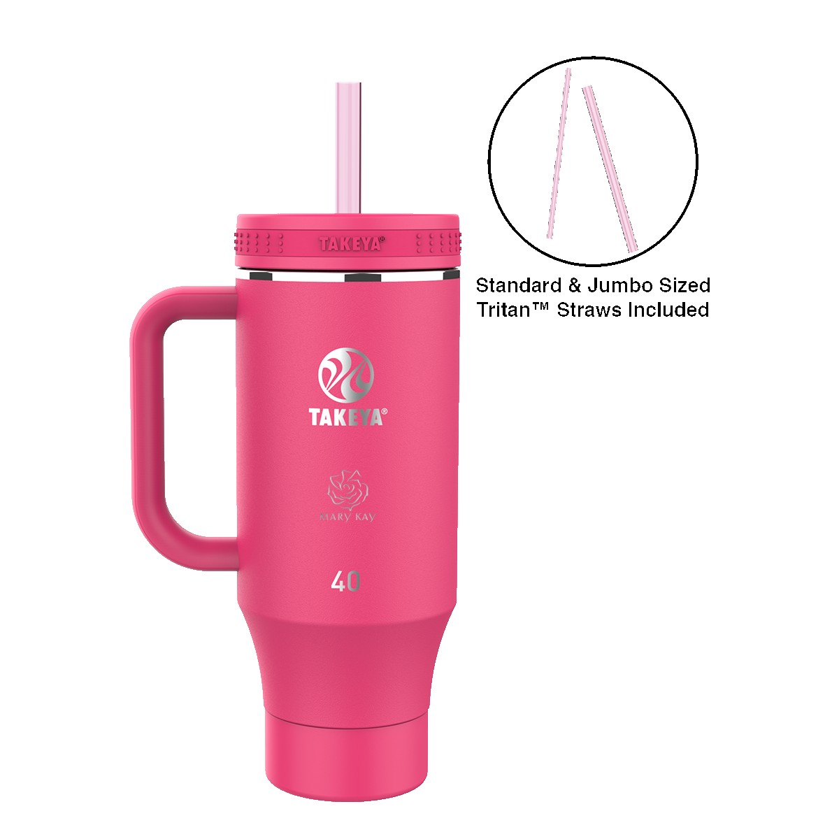 Picture of Takeya® 40 oz. Straw Tumbler with Handle, Laser Standard
