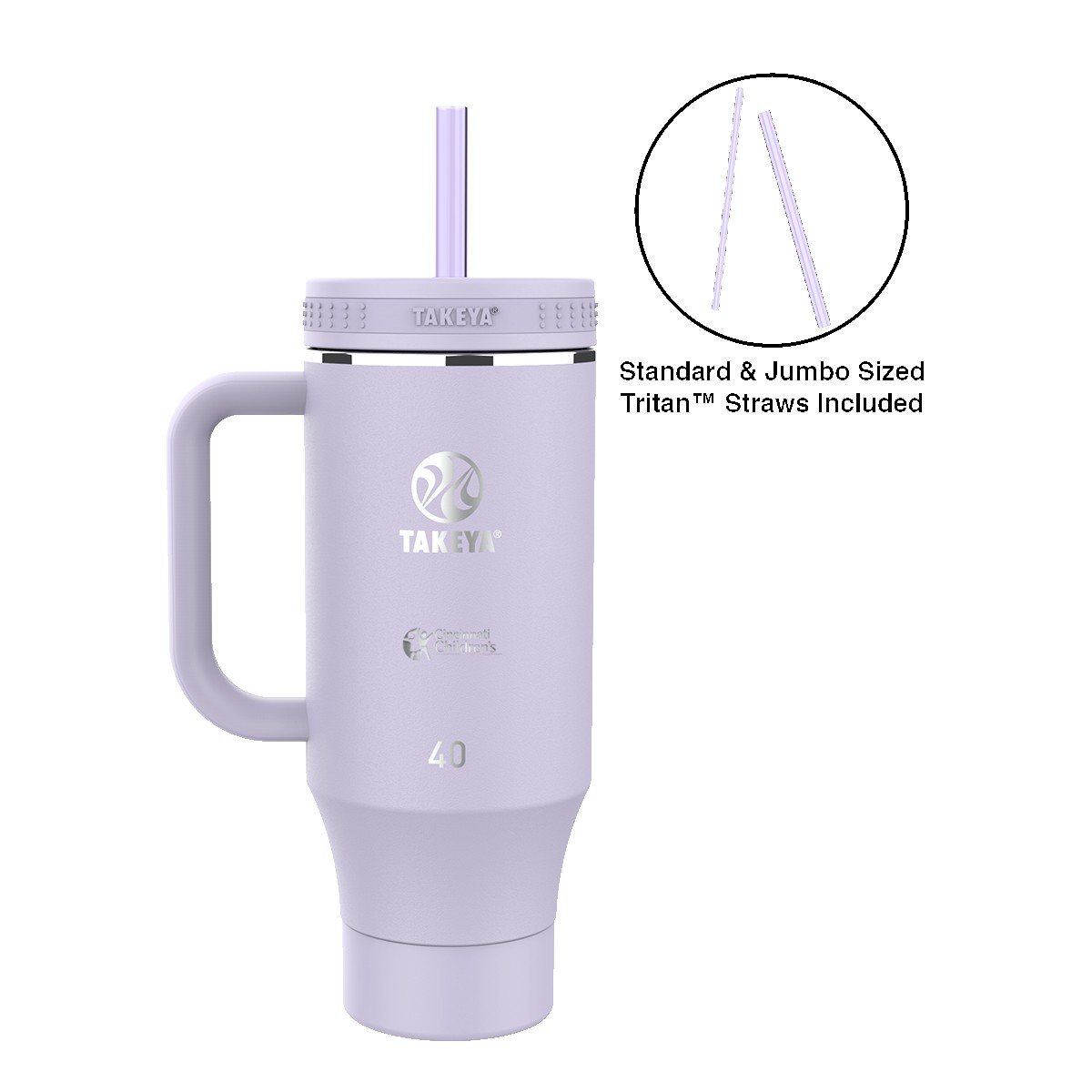 Picture of Takeya® 40 oz. Straw Tumbler with Handle, Laser Standard