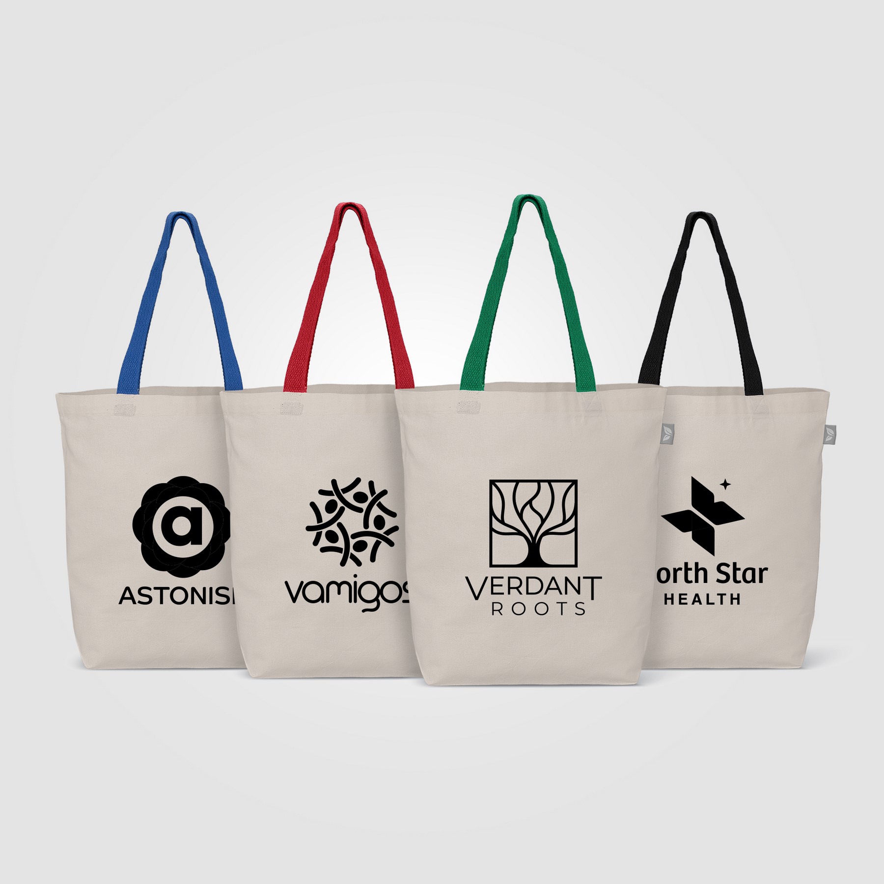 Picture of Tonga Recycled 5oz Cotton Colored Handle Shopping Tote Bag - 11L