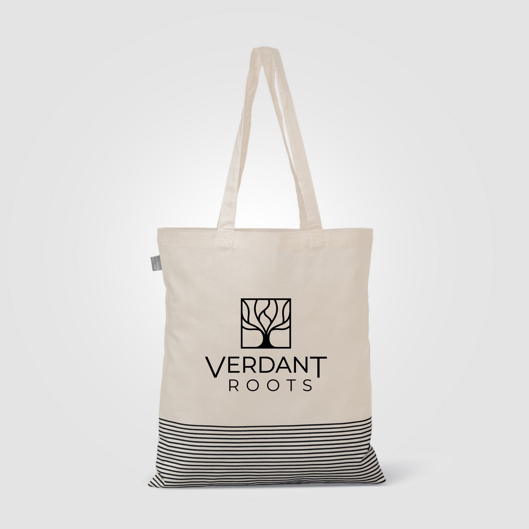 Picture of Aro Recycled 5oz Cotton Micro Stripe Tote Bag - 9.7L