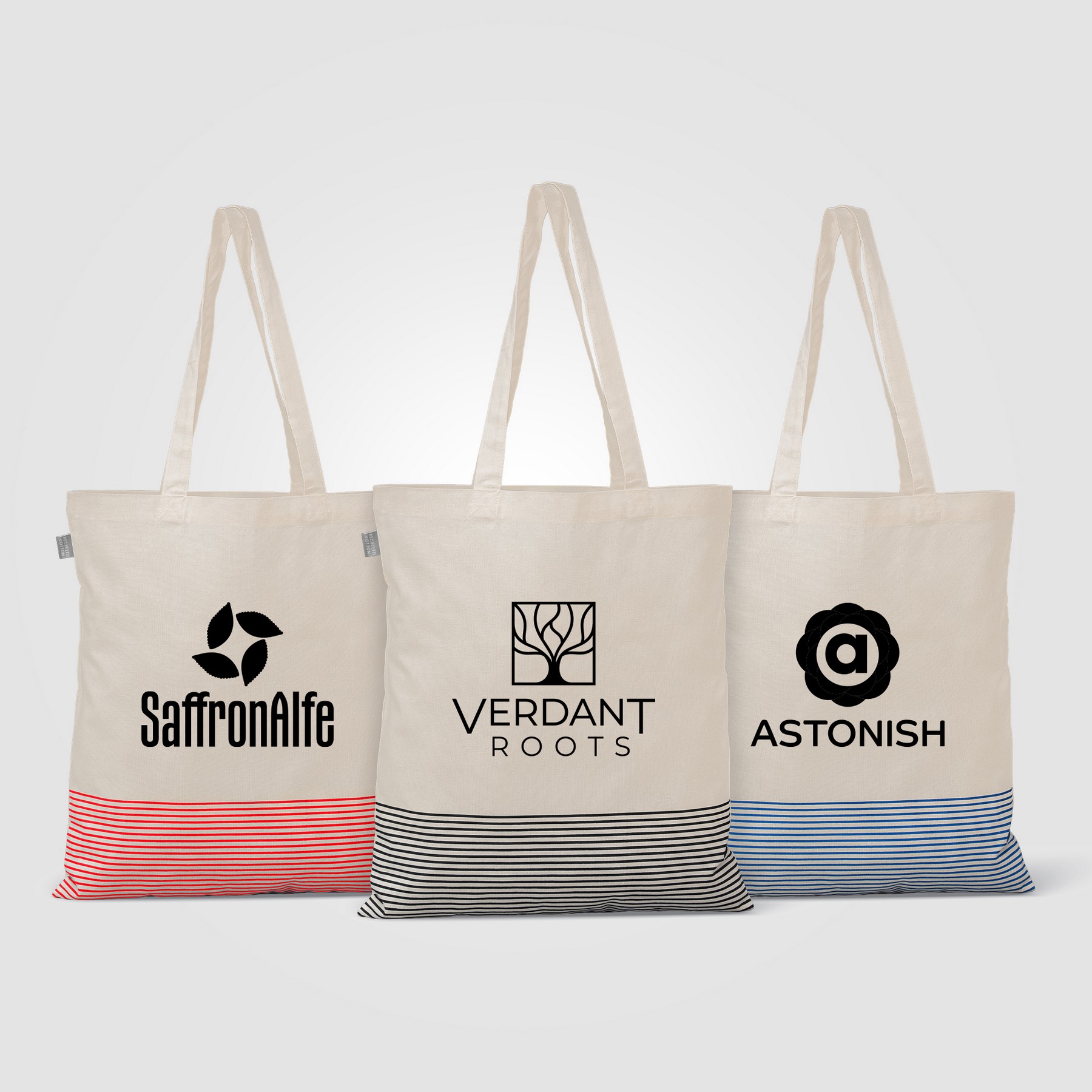 Picture of Aro Recycled 5oz Cotton Micro Stripe Tote Bag - 9.7L