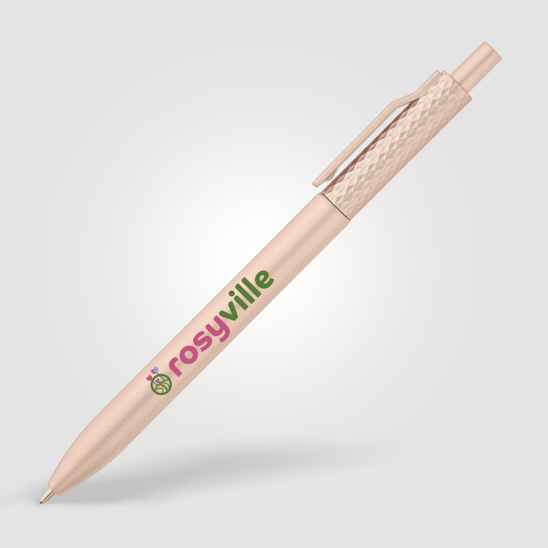 Picture of Vale Recycled Plastic Diamond Textured Metallic Pen