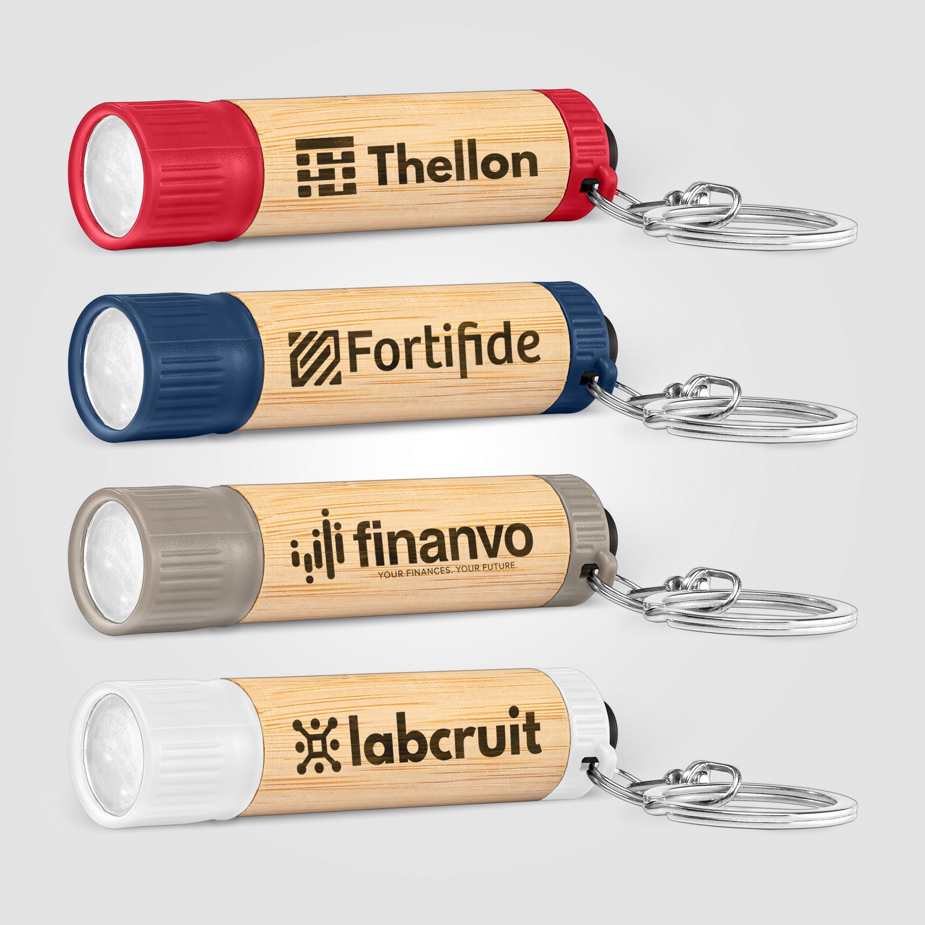 Picture of Bamboo LED Flashlight with Keyring