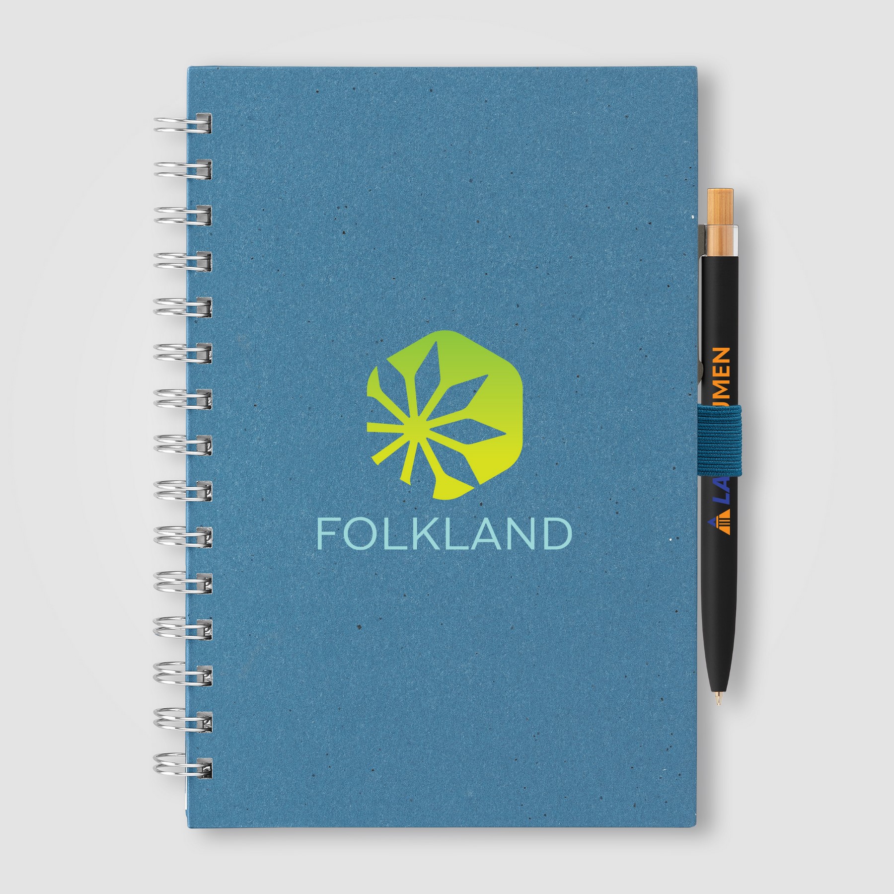 Picture of Terra Recycled Milk Carton Hard Cover Spiral A5 Notebook & Reborn Pen Set