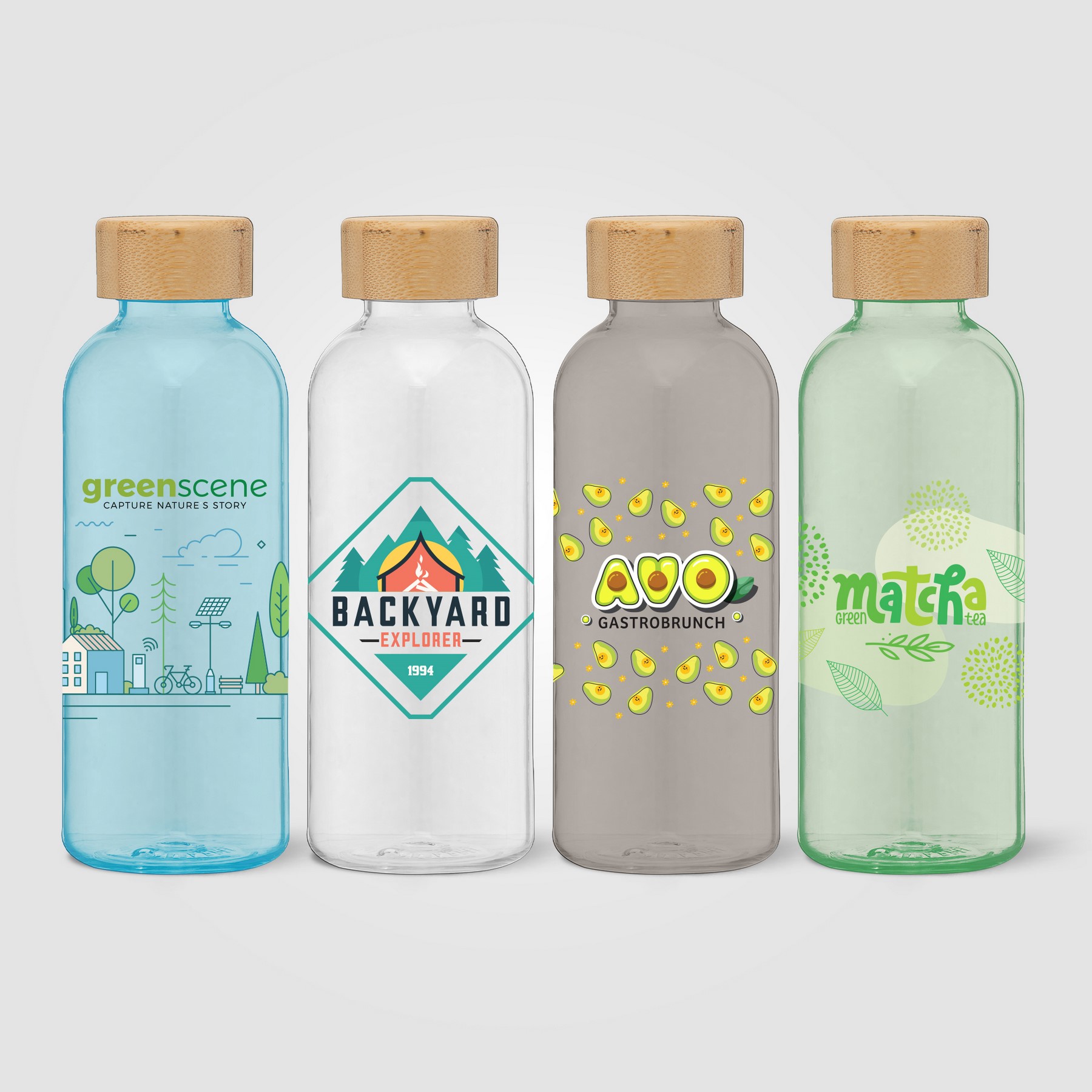 Picture of Strom - 22 oz. rPET Water Bottle with Bamboo Lid